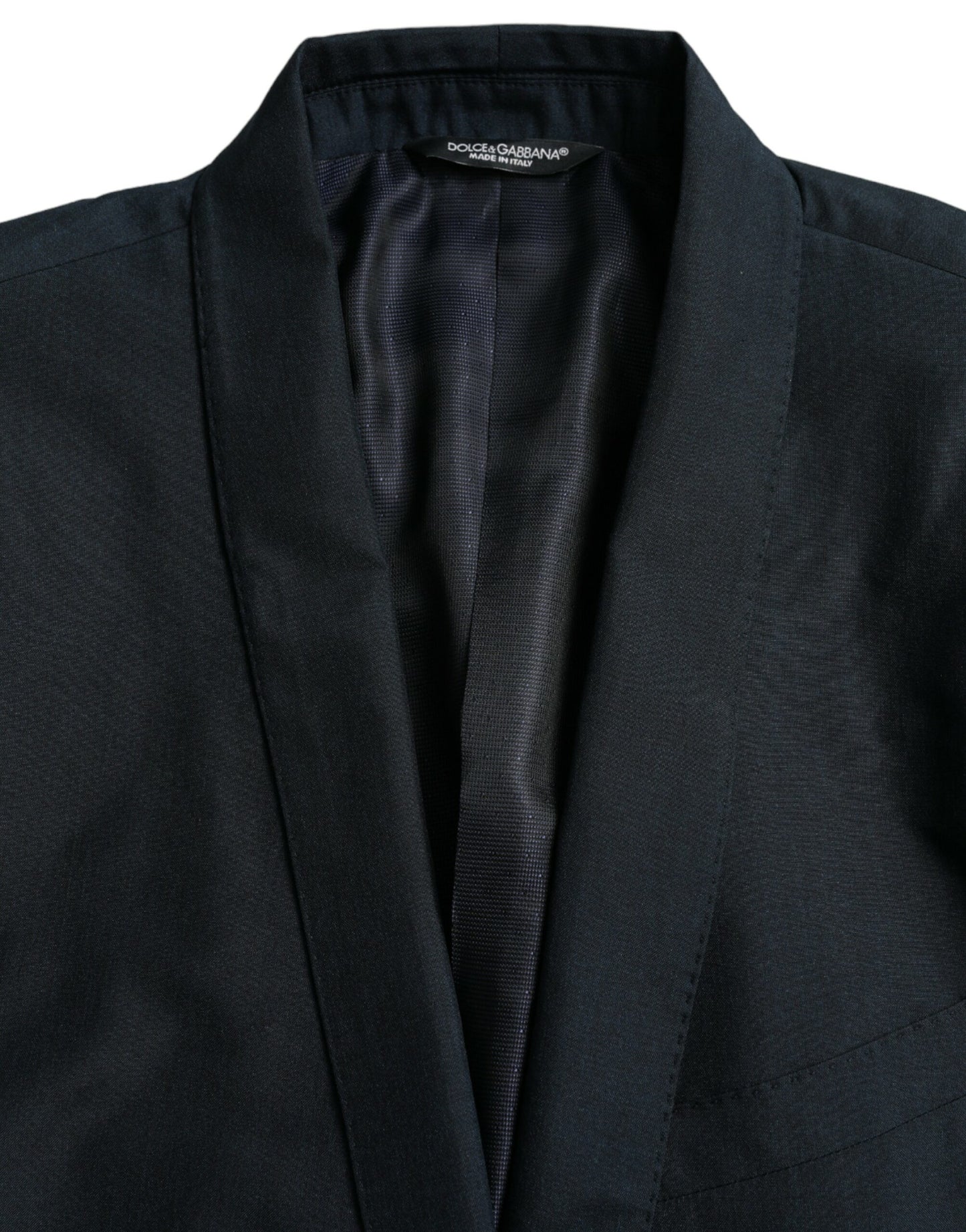 Dolce & Gabbana Blauer GOLD-Einreihiger Mantelblazer mit Kerbe