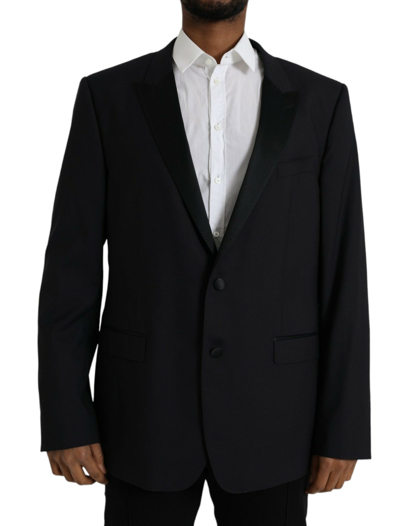 Dolce & Gabbana Blauer MARTINI Einreihiger Mantelblazer
