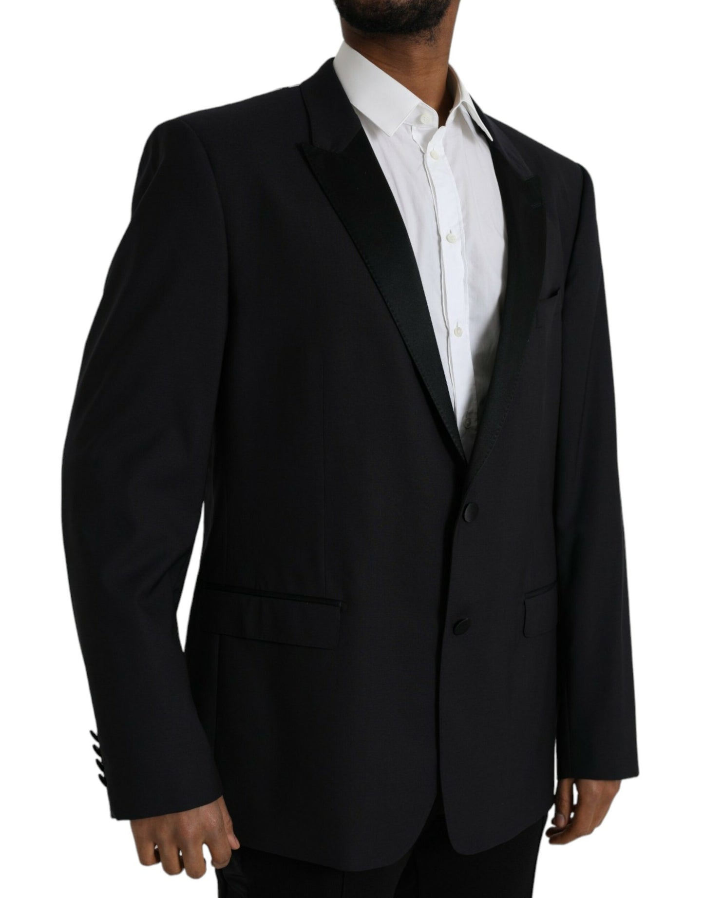 Dolce & Gabbana Blauer MARTINI Einreihiger Mantelblazer