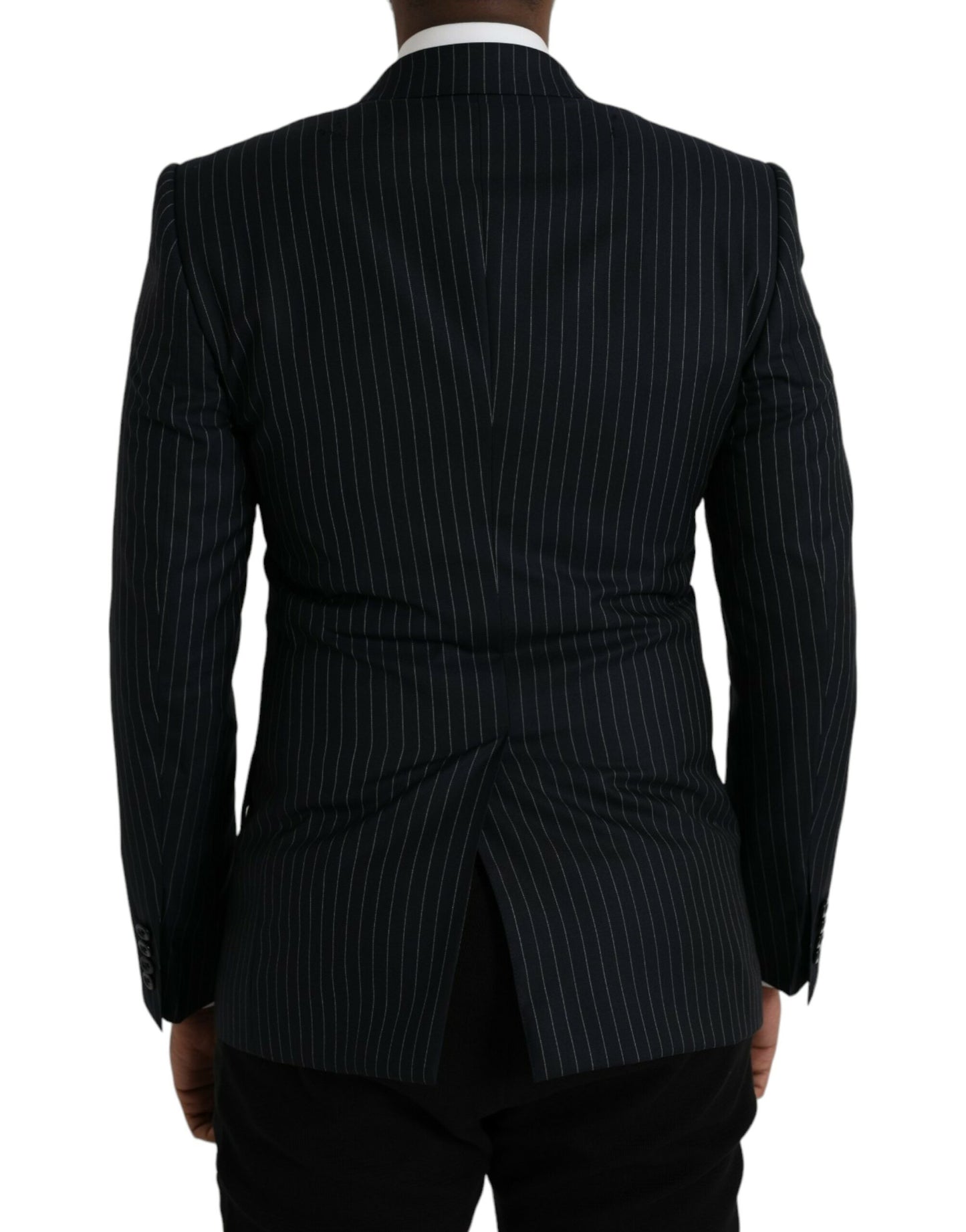 Dolce & Gabbana – SICILIA – Zweireihiger Mantelblazer mit schwarzen Streifen