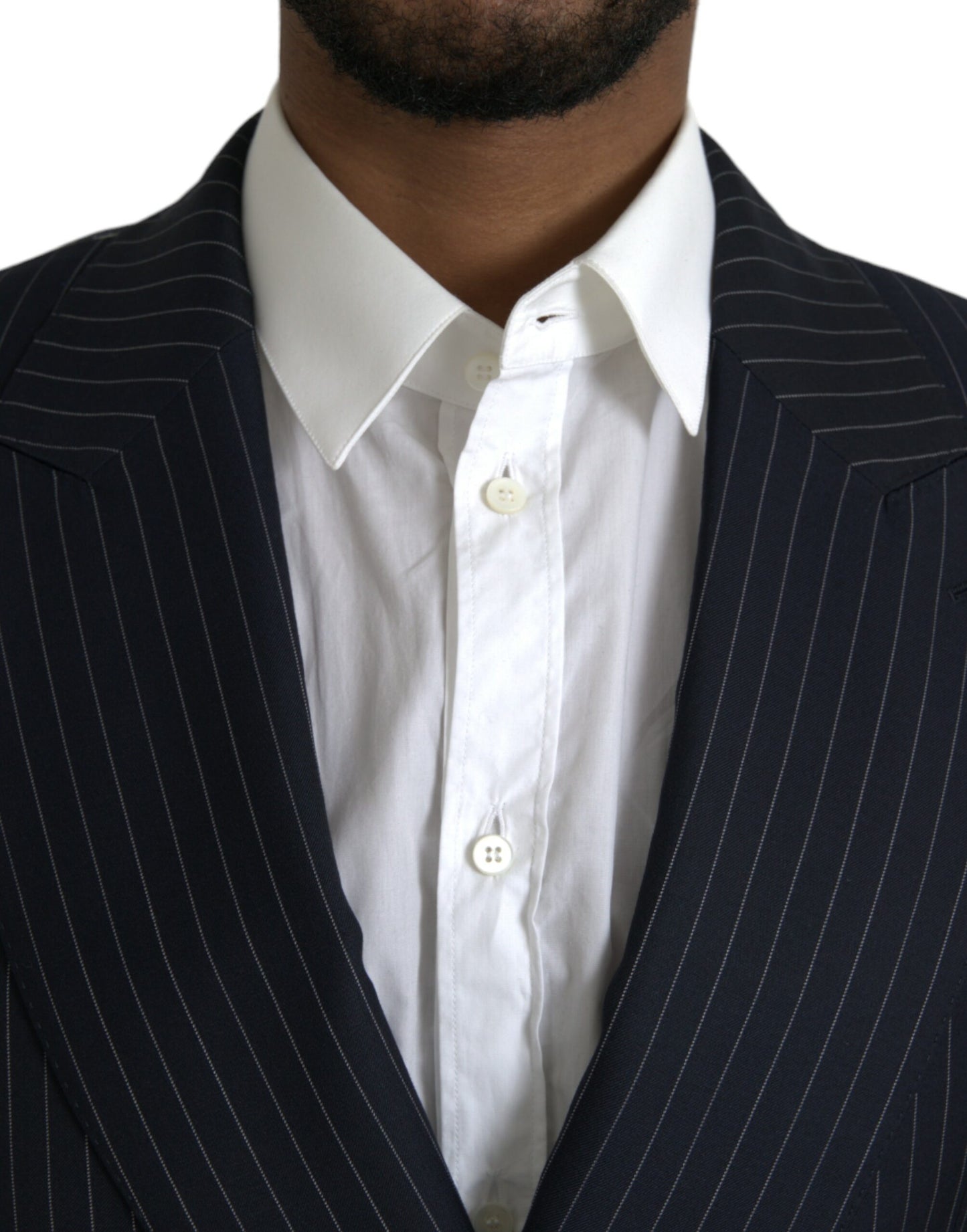 Dolce & Gabbana – SICILIA – Zweireihiger Mantelblazer mit schwarzen Streifen