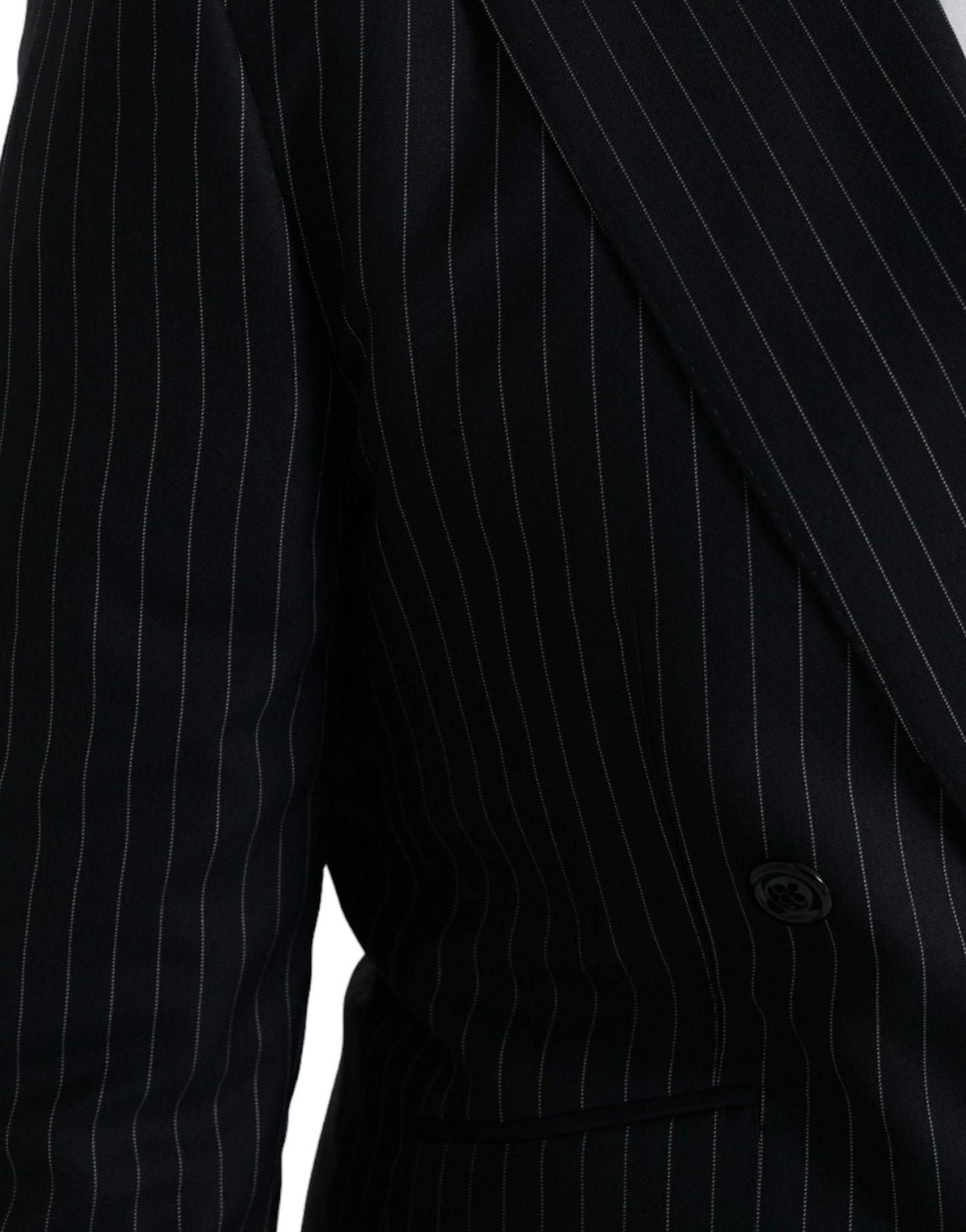 Dolce & Gabbana – SICILIA – Zweireihiger Mantelblazer mit schwarzen Streifen