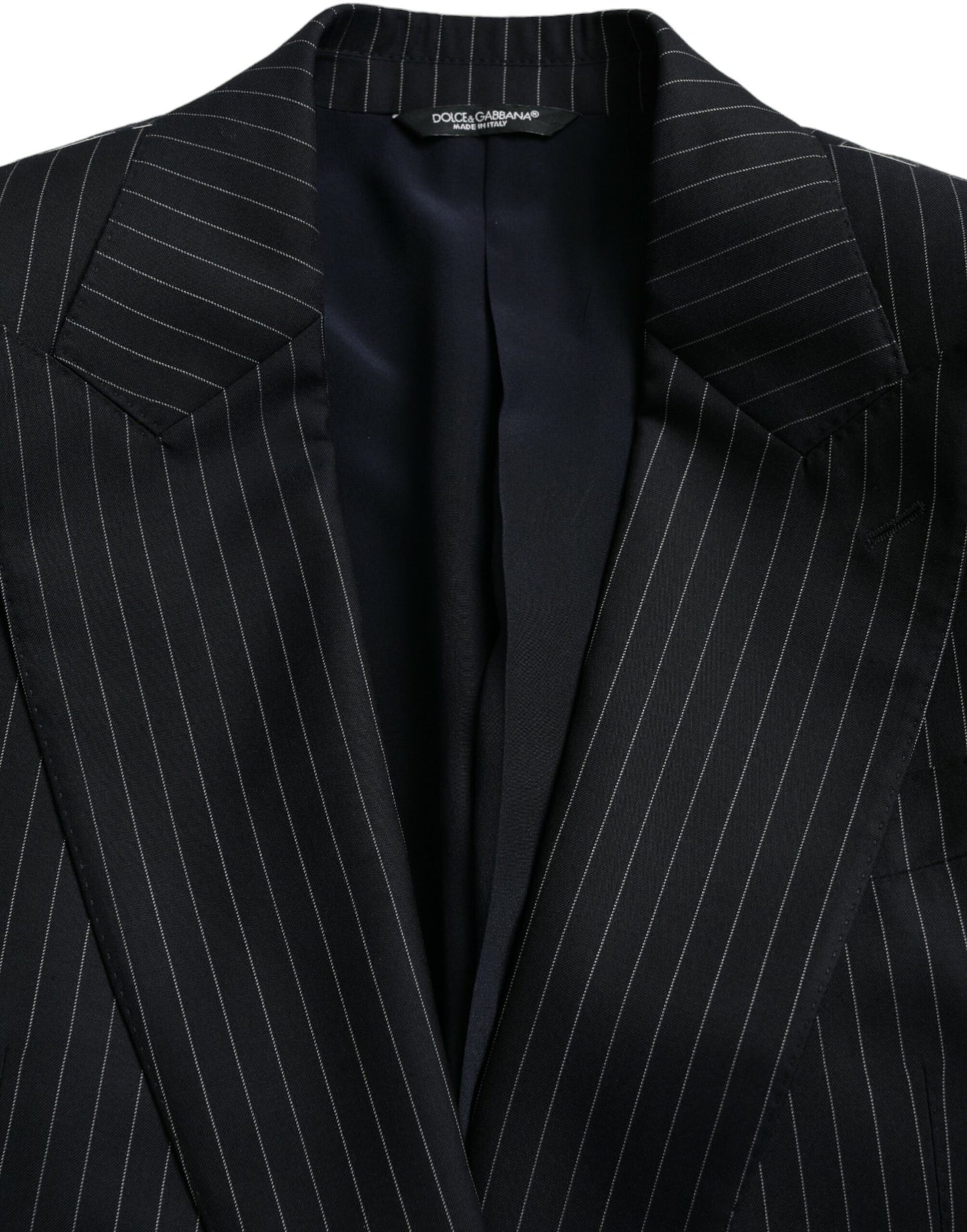 Dolce & Gabbana – SICILIA – Zweireihiger Mantelblazer mit schwarzen Streifen