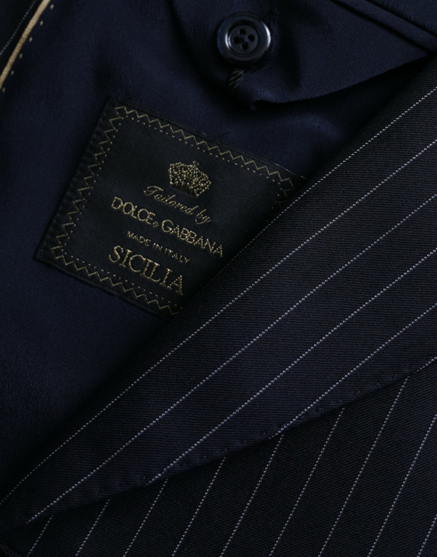 Dolce & Gabbana – SICILIA – Zweireihiger Mantelblazer mit schwarzen Streifen