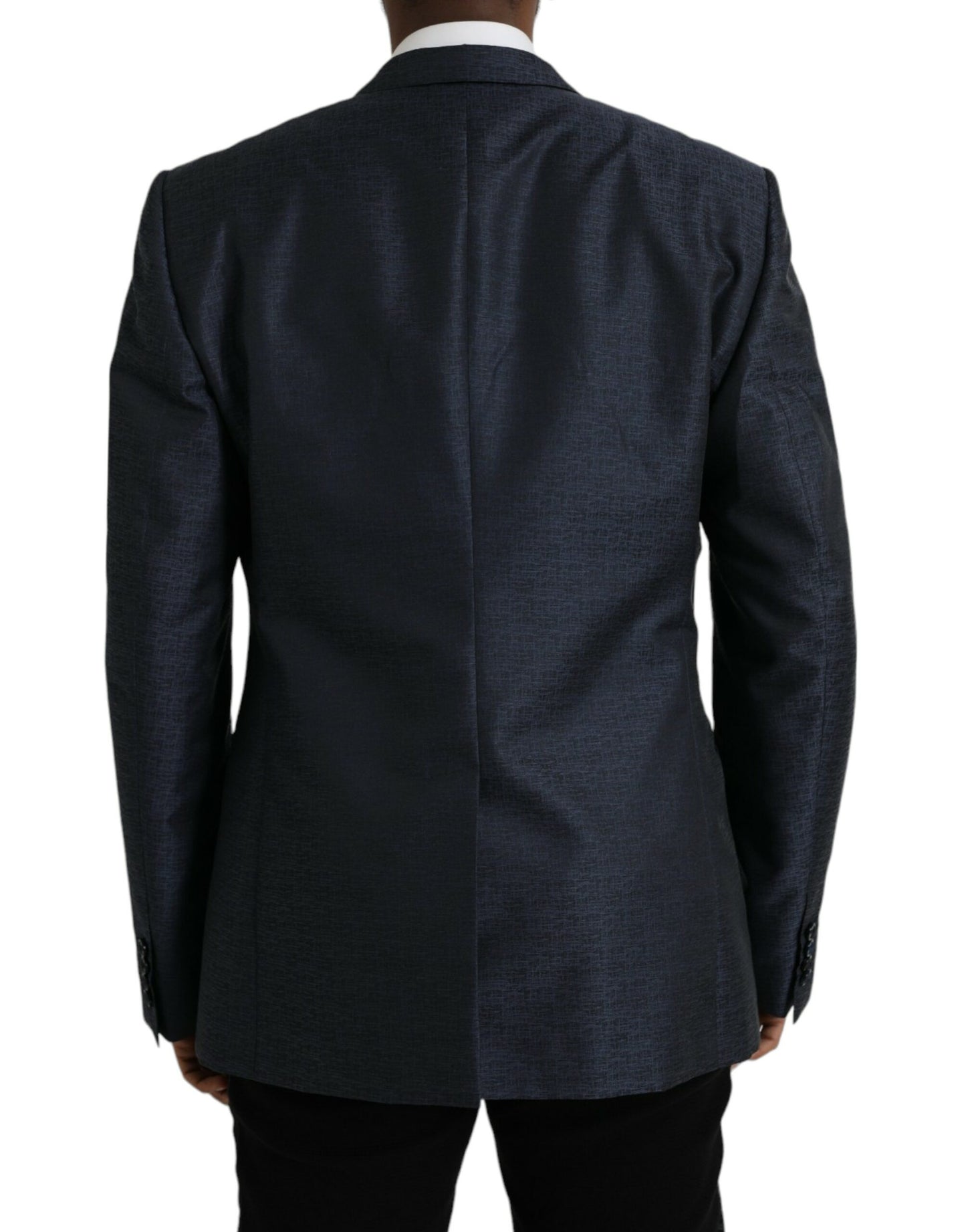 Dolce & Gabbana Blauer Woll-Blazer in GOLD mit einreihigem Mantel