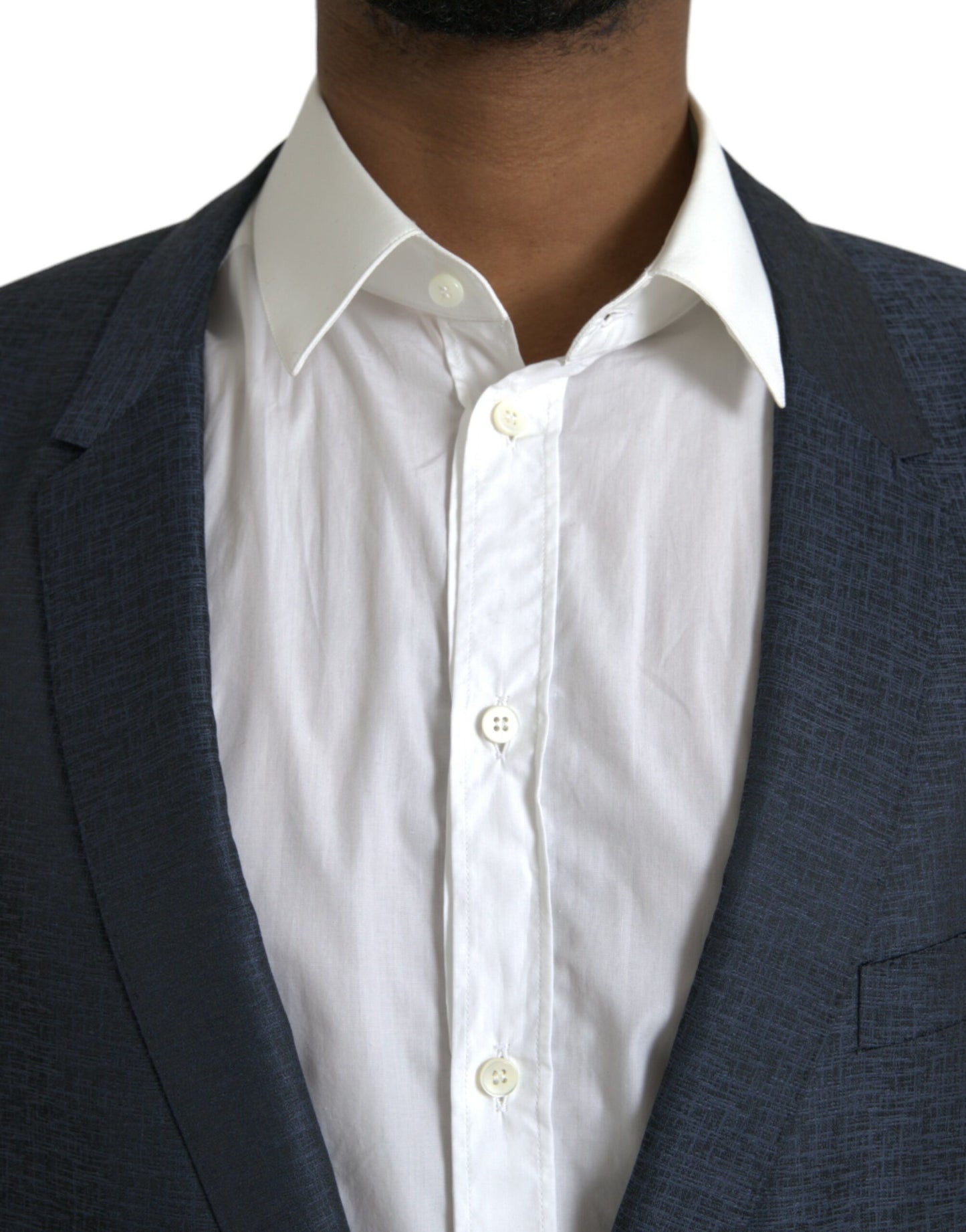 Dolce & Gabbana Blauer Woll-Blazer in GOLD mit einreihigem Mantel