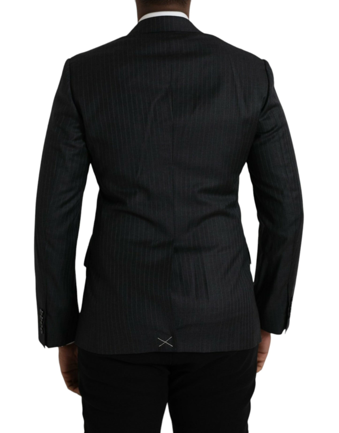 Dolce & Gabbana – Einreihiger MARTINI-Mantelblazer mit schwarzen Streifen