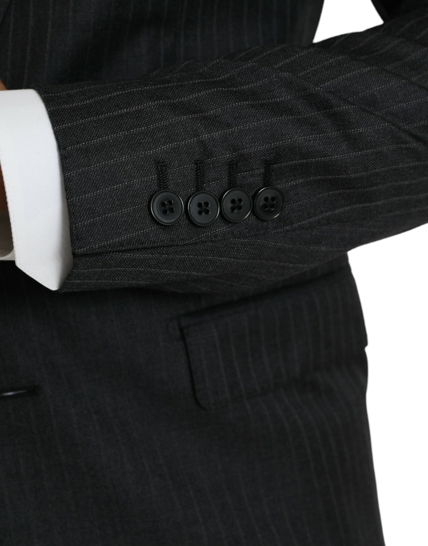 Dolce & Gabbana – Einreihiger MARTINI-Mantelblazer mit schwarzen Streifen