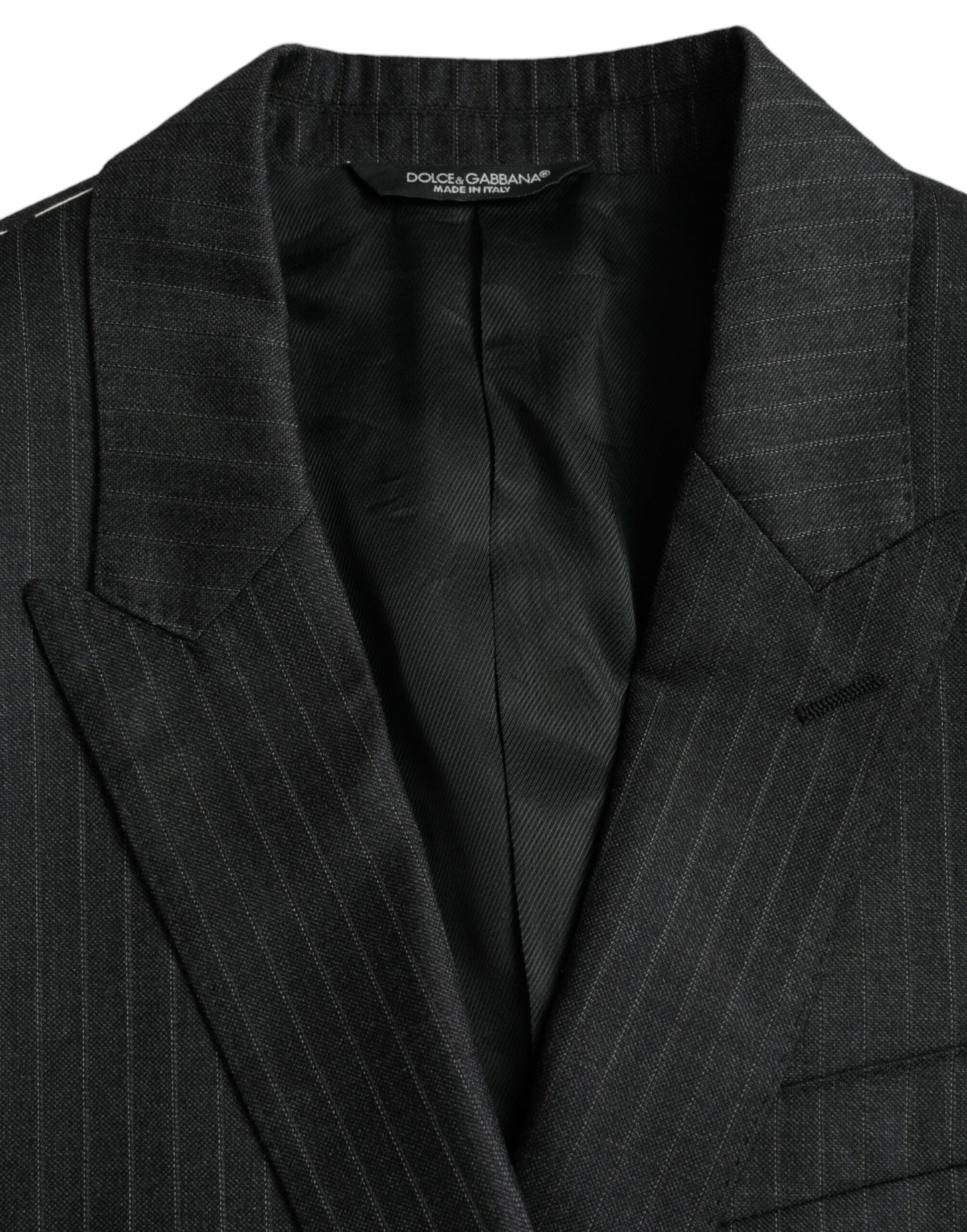 Dolce & Gabbana – Einreihiger MARTINI-Mantelblazer mit schwarzen Streifen