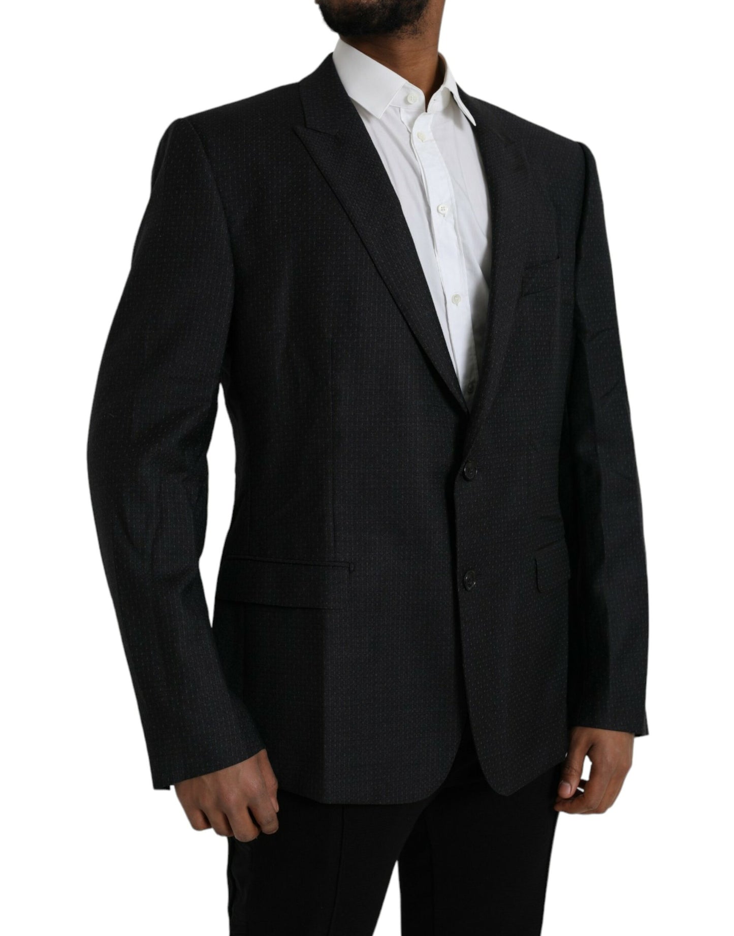 Dolce & Gabbana – Einreihiger MARTINI-Mantelblazer aus schwarzer Wolle