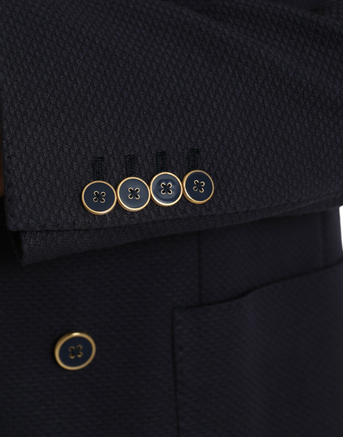 Dolce & Gabbana – Dunkelblauer, zweireihiger Blazer mit Kronenbiene
