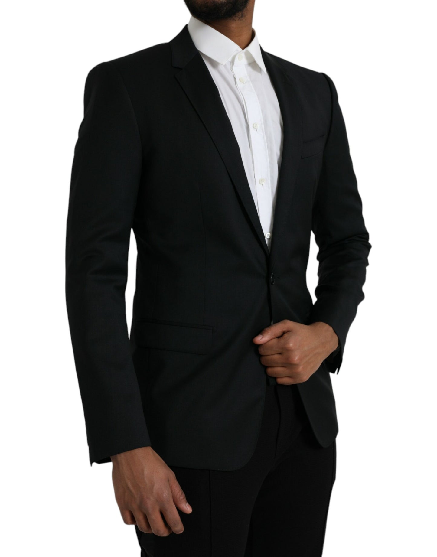 Dolce & Gabbana – Einreihiger MARTINI-Blazer aus schwarzer Wolle