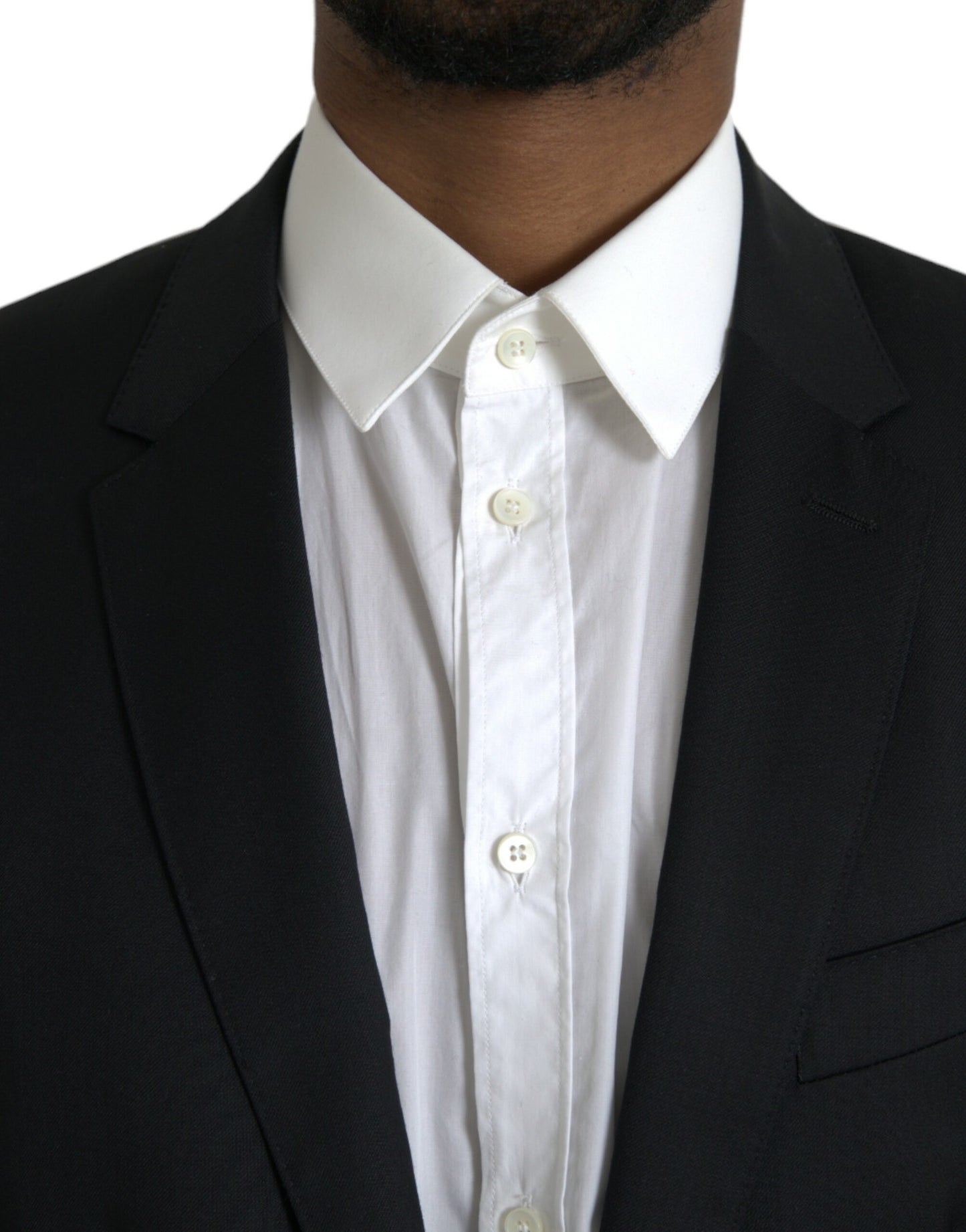 Dolce & Gabbana – Einreihiger MARTINI-Blazer aus schwarzer Wolle
