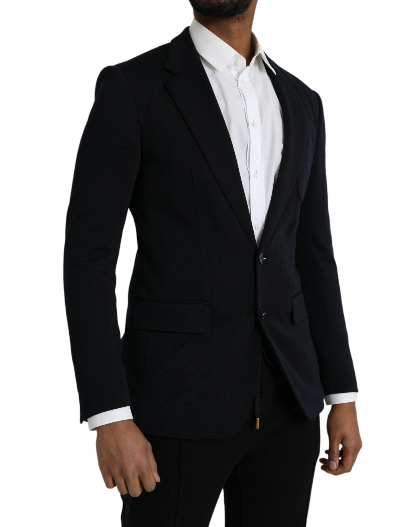 Dolce & Gabbana – Einreihiger Blazer aus schwarzer Wolle mit Kerbe