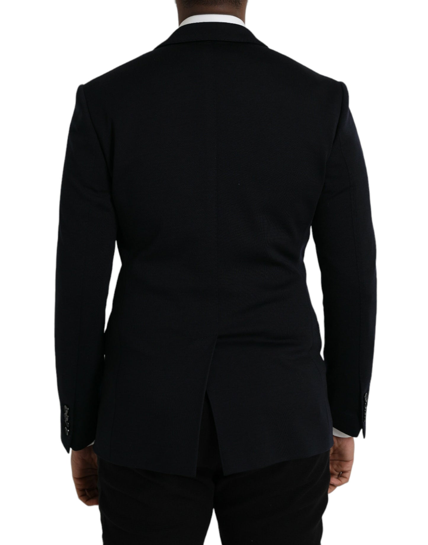 Dolce & Gabbana – Einreihiger Blazer aus schwarzer Wolle mit Kerbe