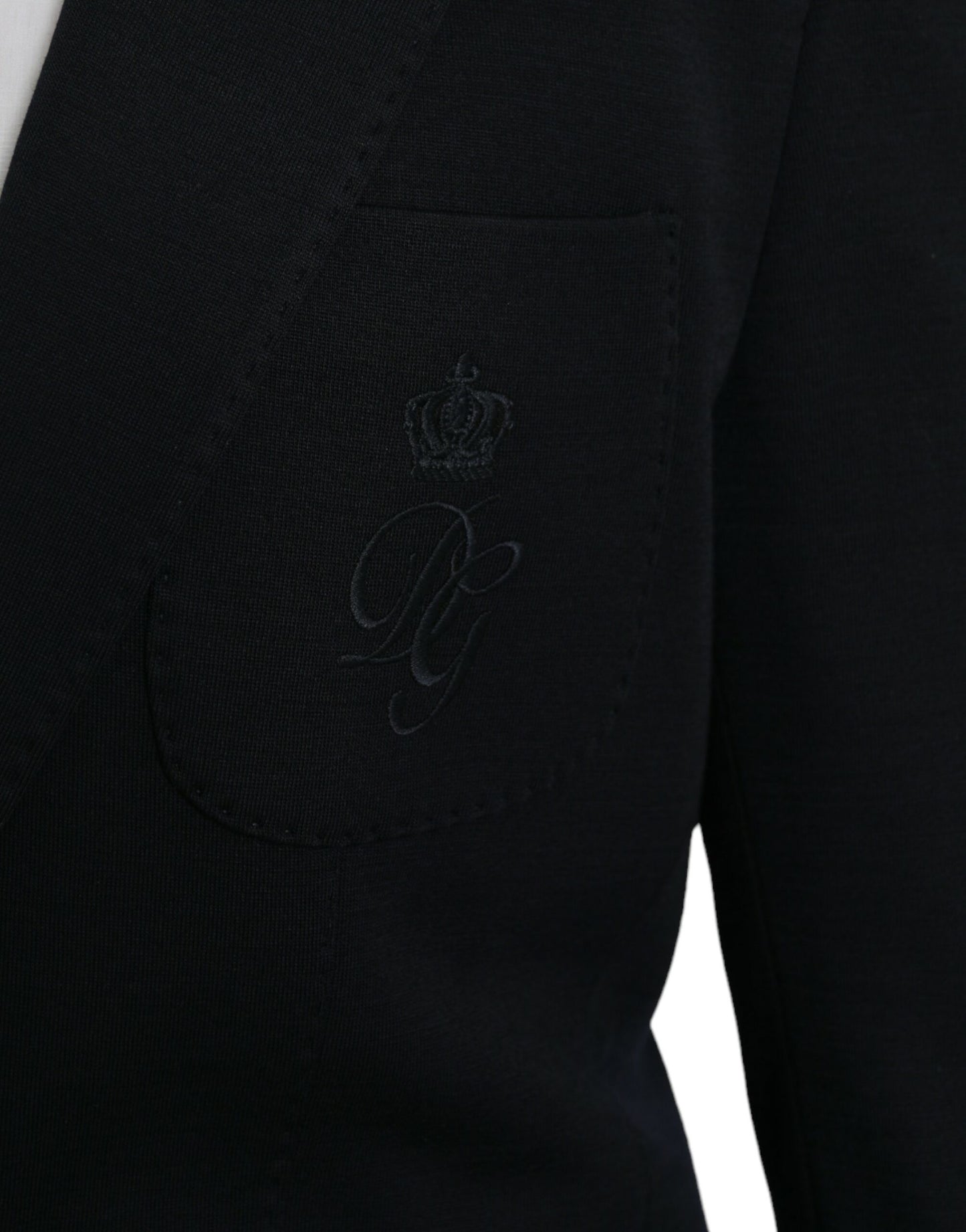 Dolce & Gabbana – Einreihiger Blazer aus schwarzer Wolle mit Kerbe