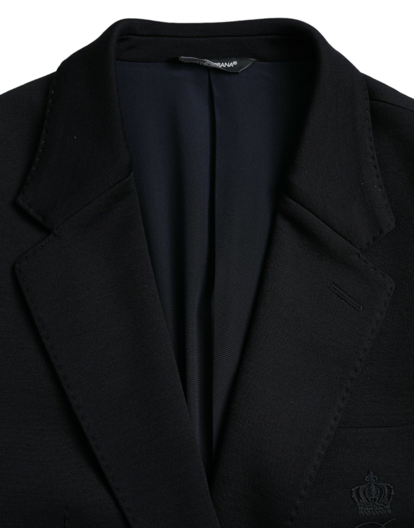 Dolce & Gabbana – Einreihiger Blazer aus schwarzer Wolle mit Kerbe