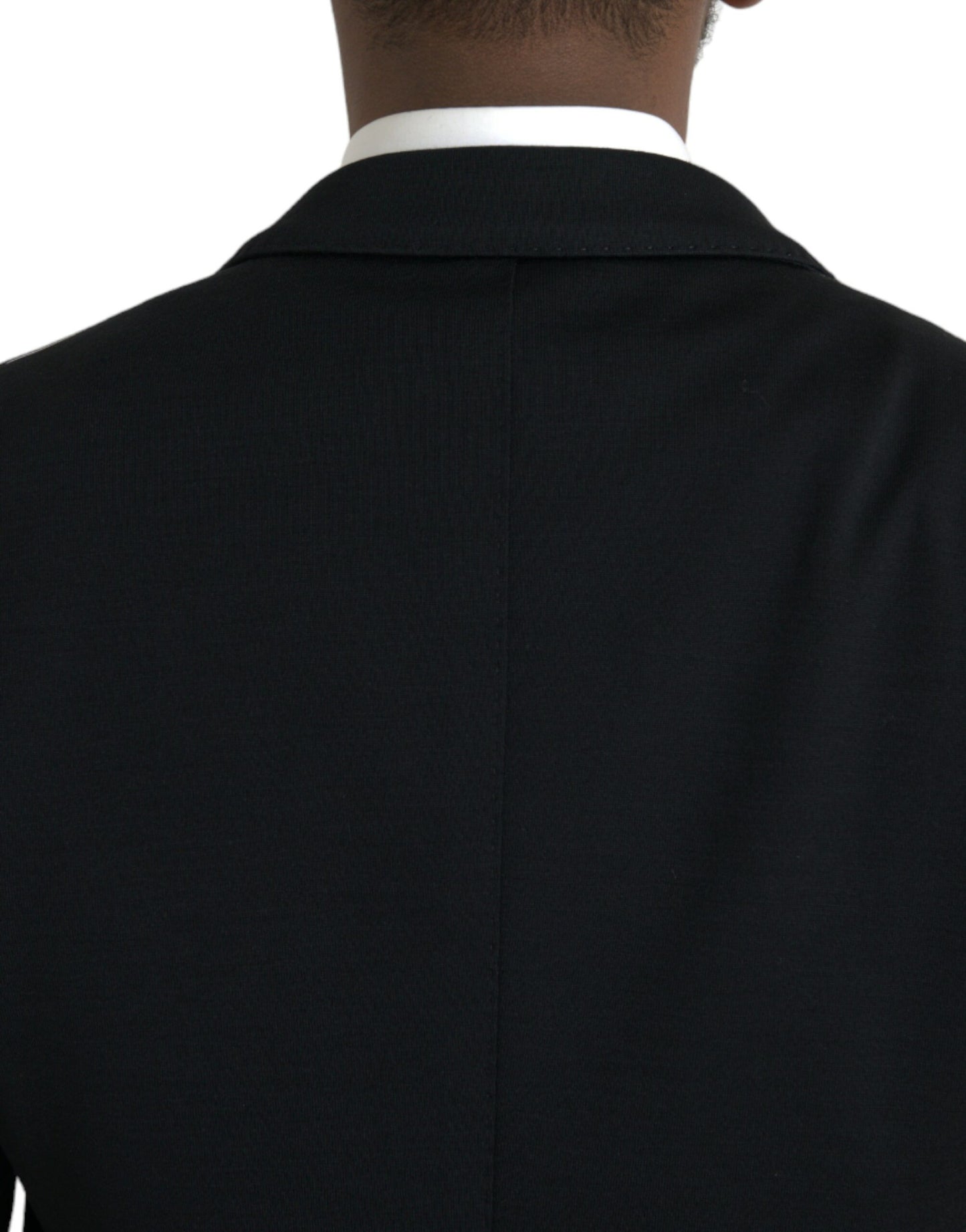 Dolce & Gabbana – Einreihiger Blazer aus schwarzer Wolle mit Kerbe