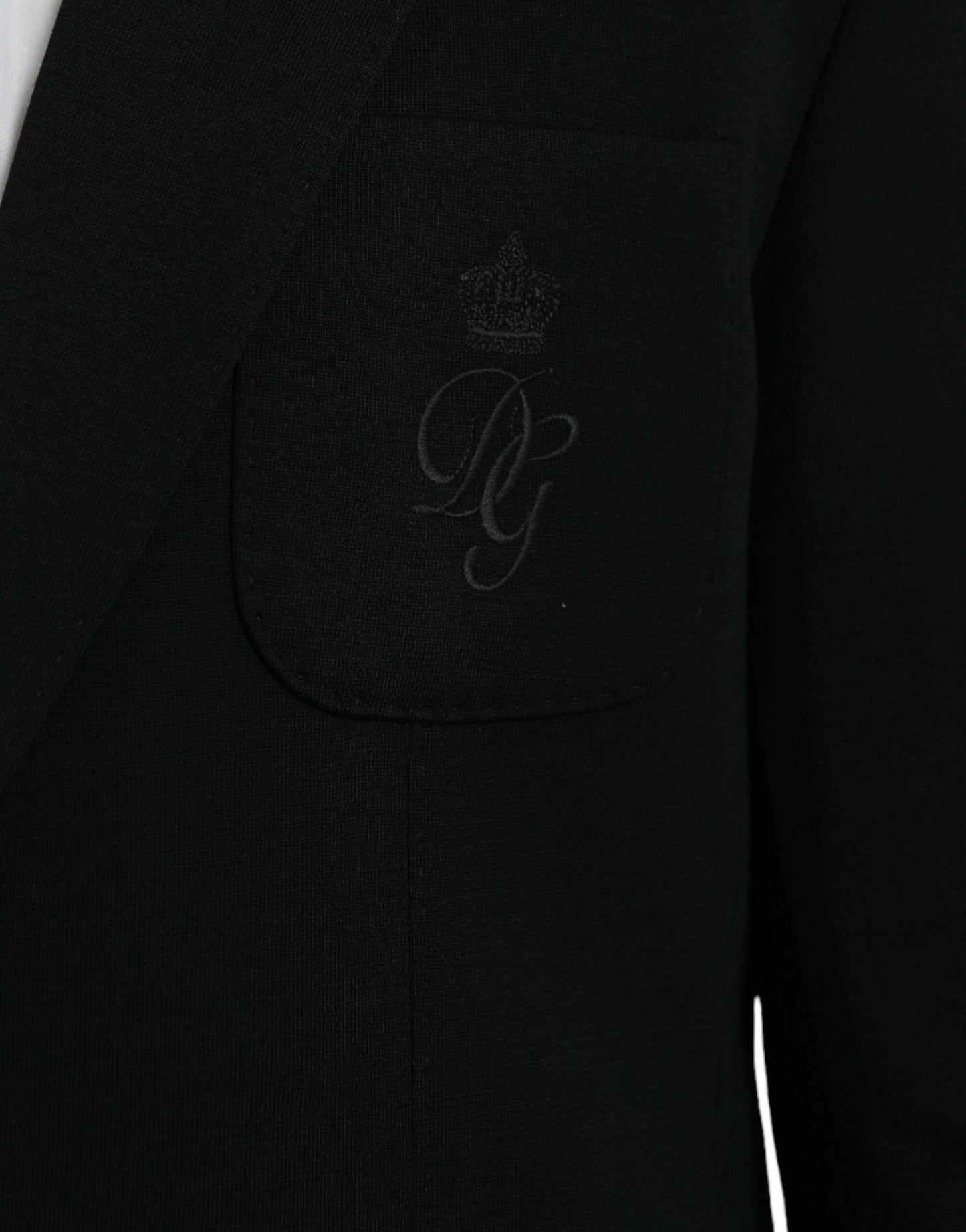 Dolce & Gabbana – Einreihiger Blazer aus schwarzer Wolle mit Kerbe