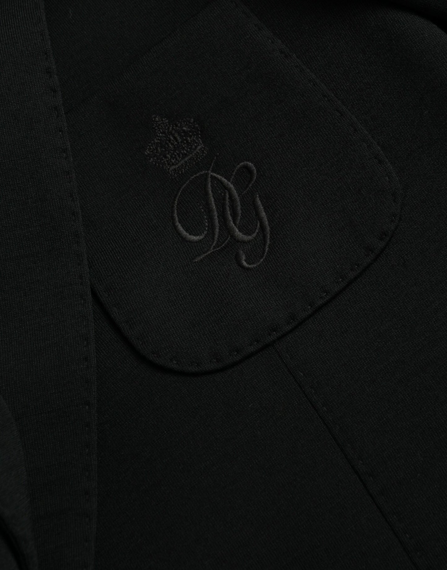 Dolce & Gabbana – Einreihiger Blazer aus schwarzer Wolle mit Kerbe