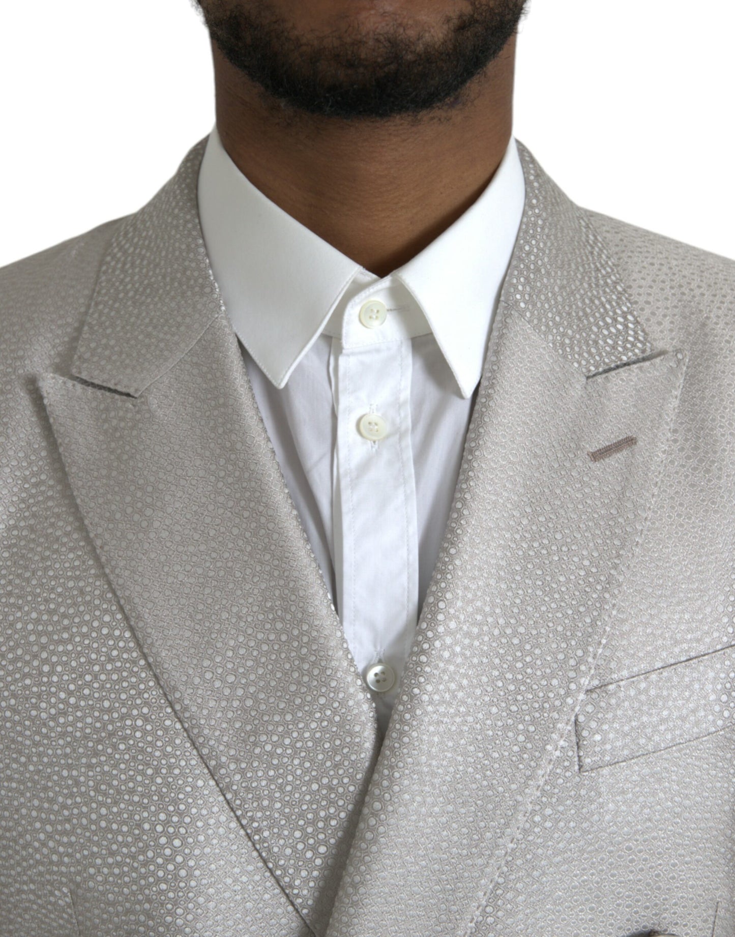 Dolce & Gabbana – Zweireihiger MARTINI-Mantelblazer in Off-White