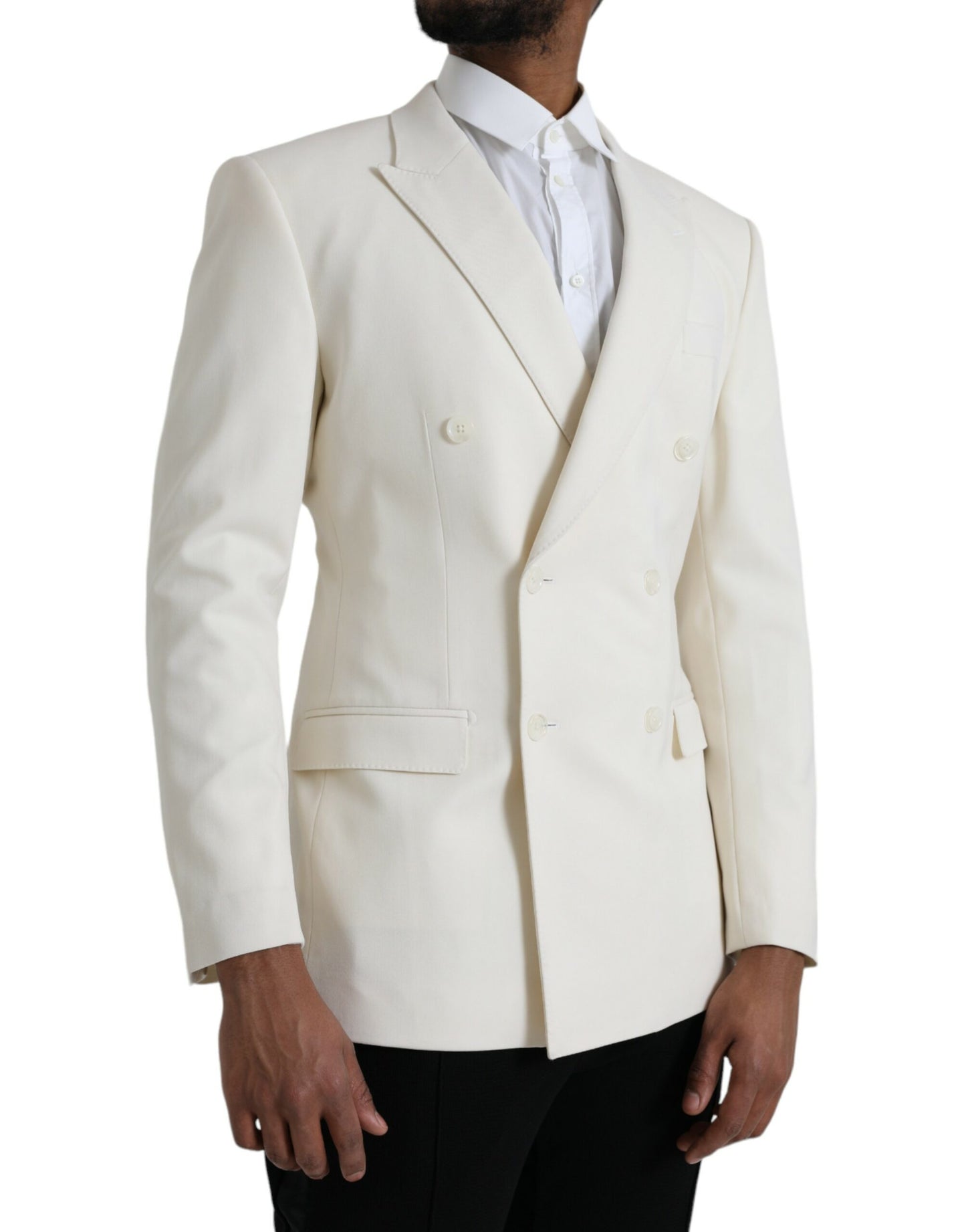 Dolce & Gabbana – Zweireihiger MARTINI-Blazer aus weißer Wolle