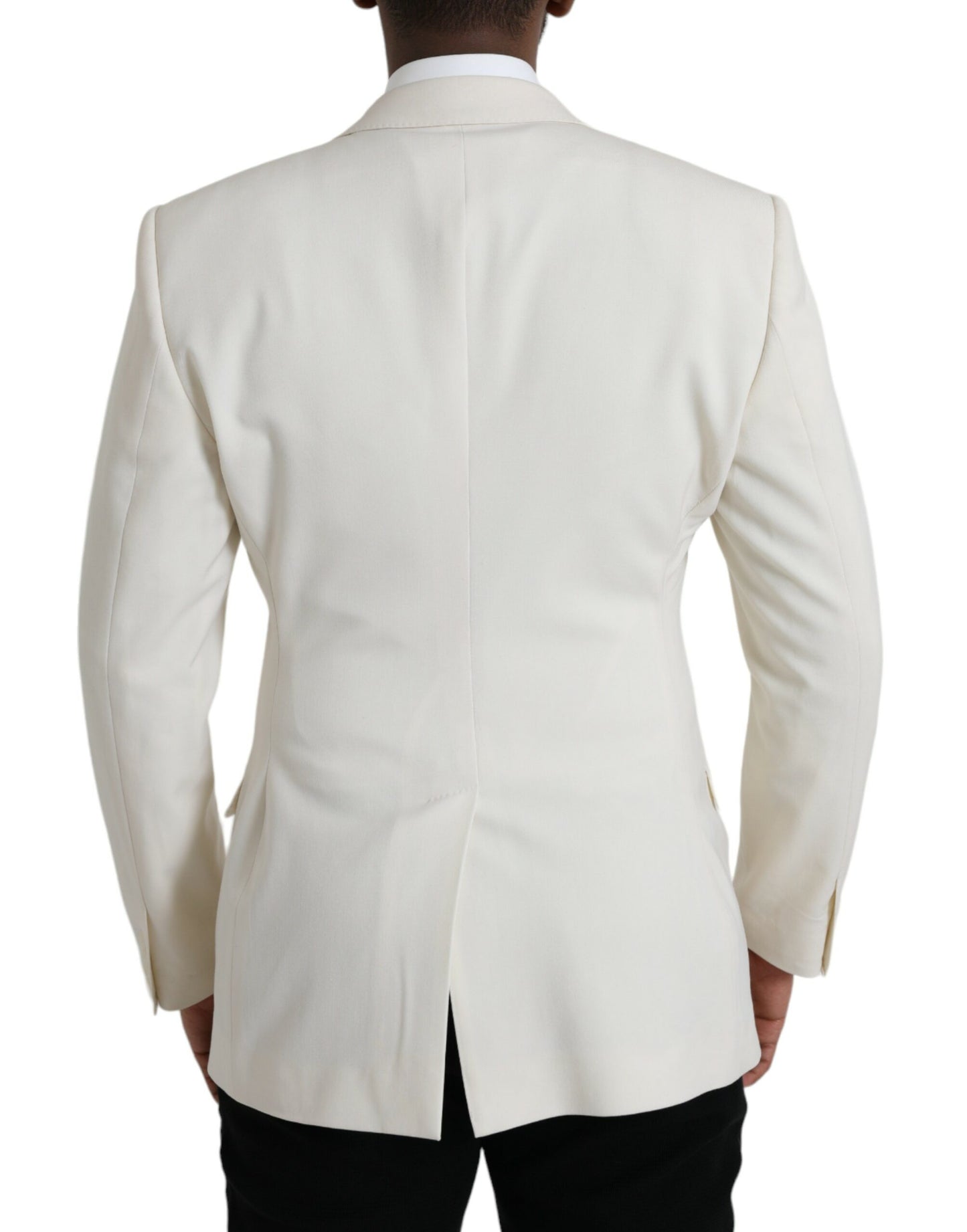 Dolce & Gabbana – Zweireihiger MARTINI-Blazer aus weißer Wolle