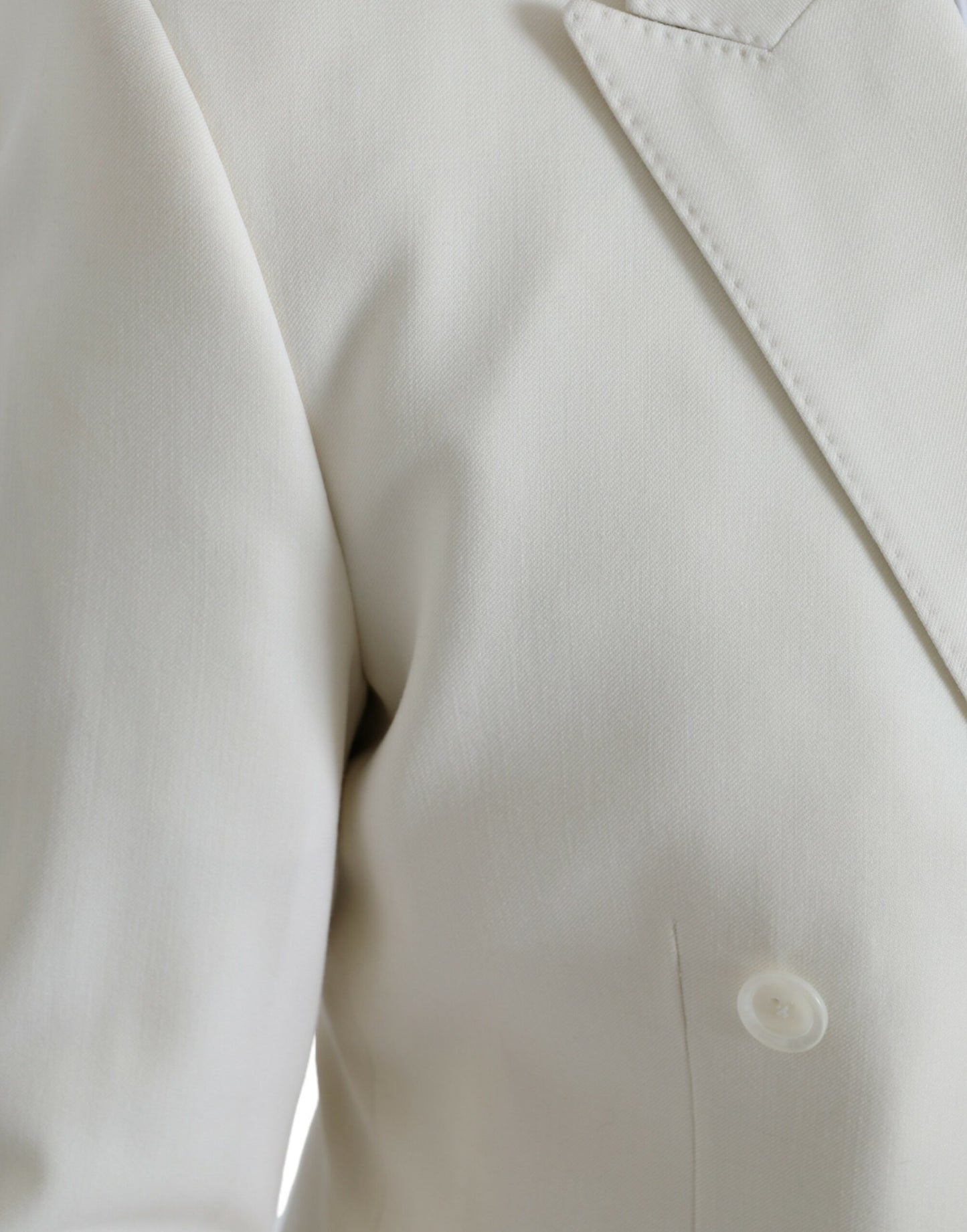 Dolce & Gabbana – Zweireihiger MARTINI-Blazer aus weißer Wolle