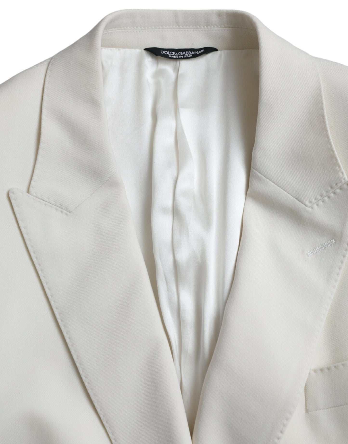 Dolce & Gabbana – Zweireihiger MARTINI-Blazer aus weißer Wolle