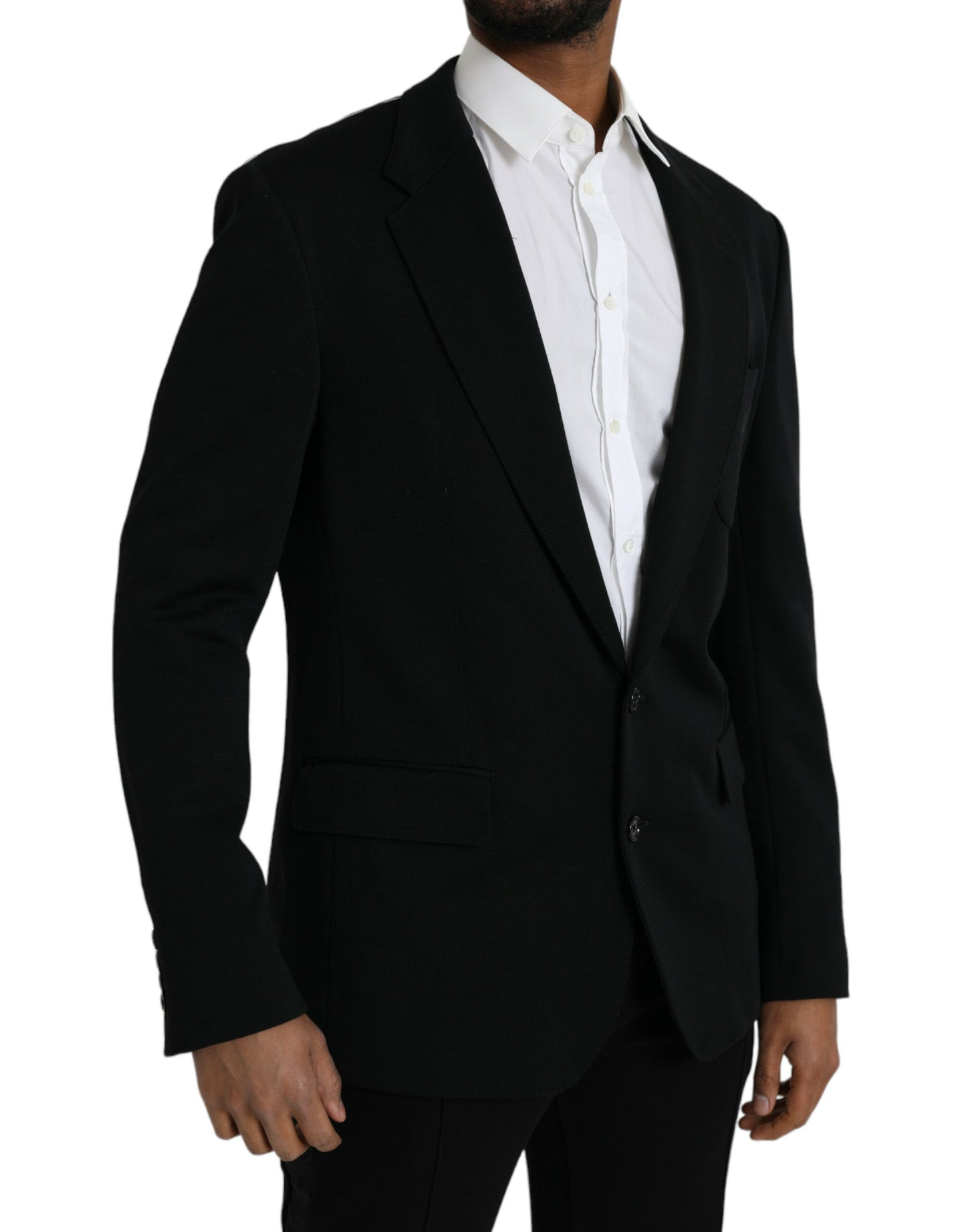 Dolce & Gabbana – Einreihiger Blazer aus schwarzer Wolle