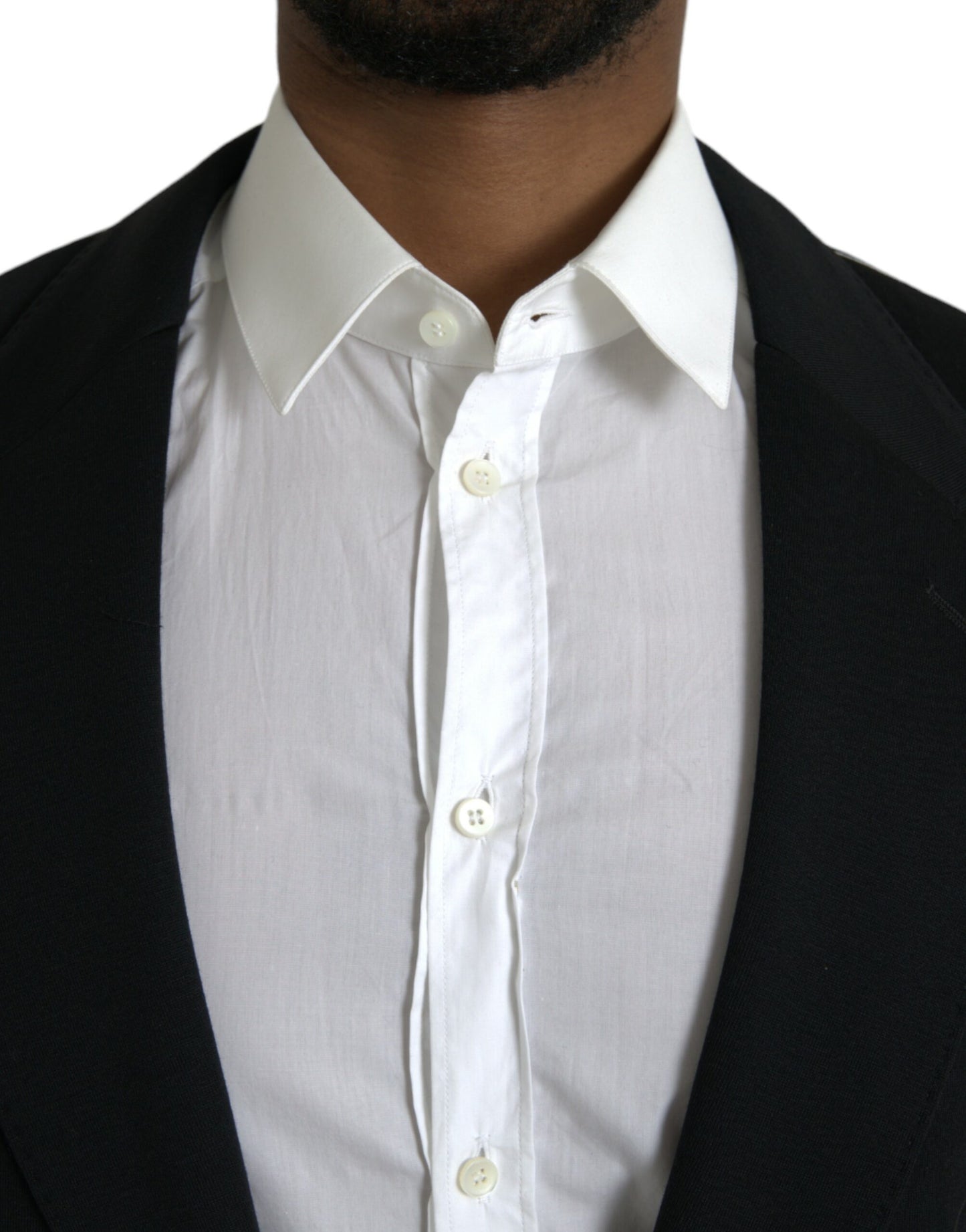 Dolce & Gabbana – Einreihiger Blazer aus schwarzer Wolle
