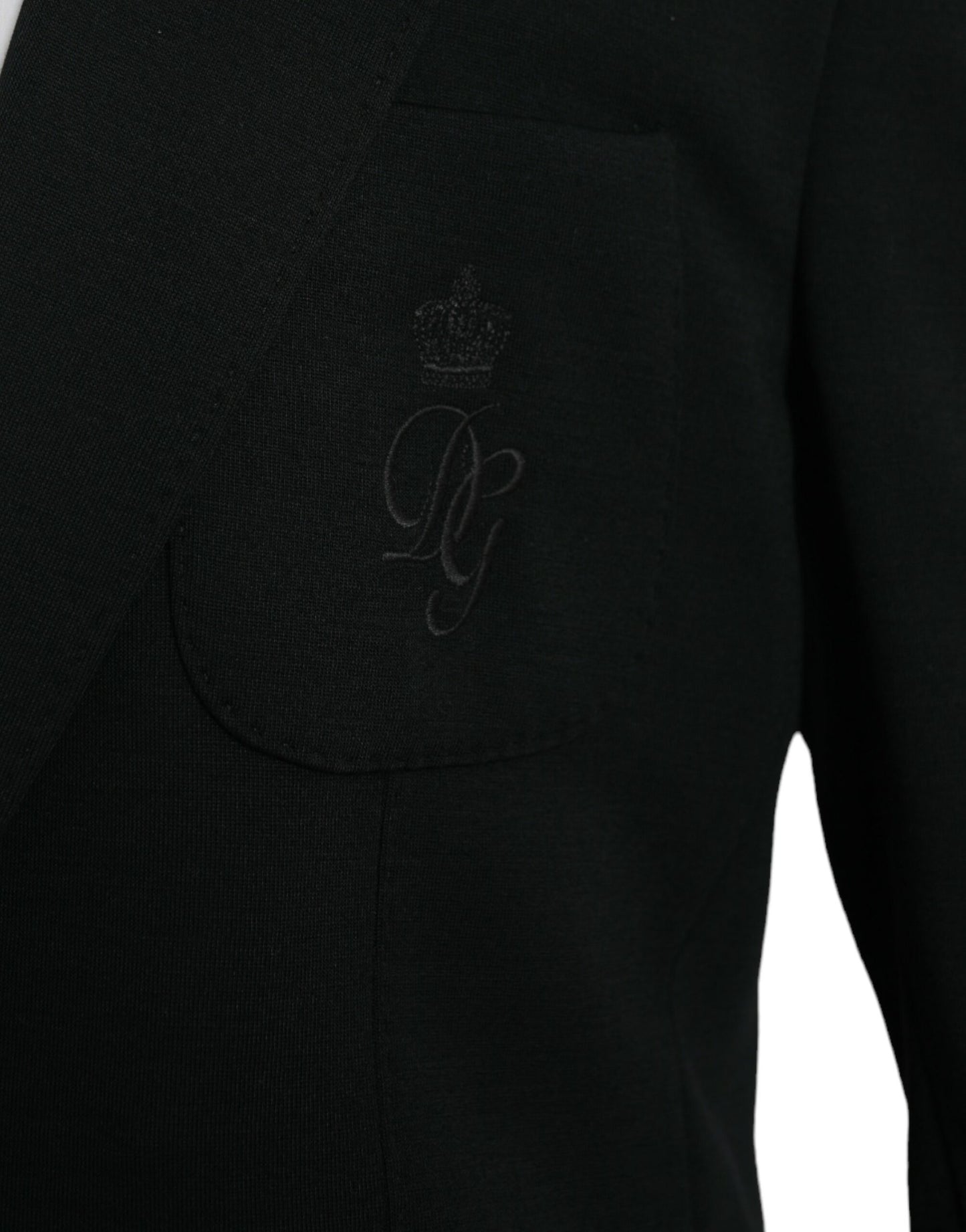 Dolce & Gabbana – Einreihiger Blazer aus schwarzer Wolle