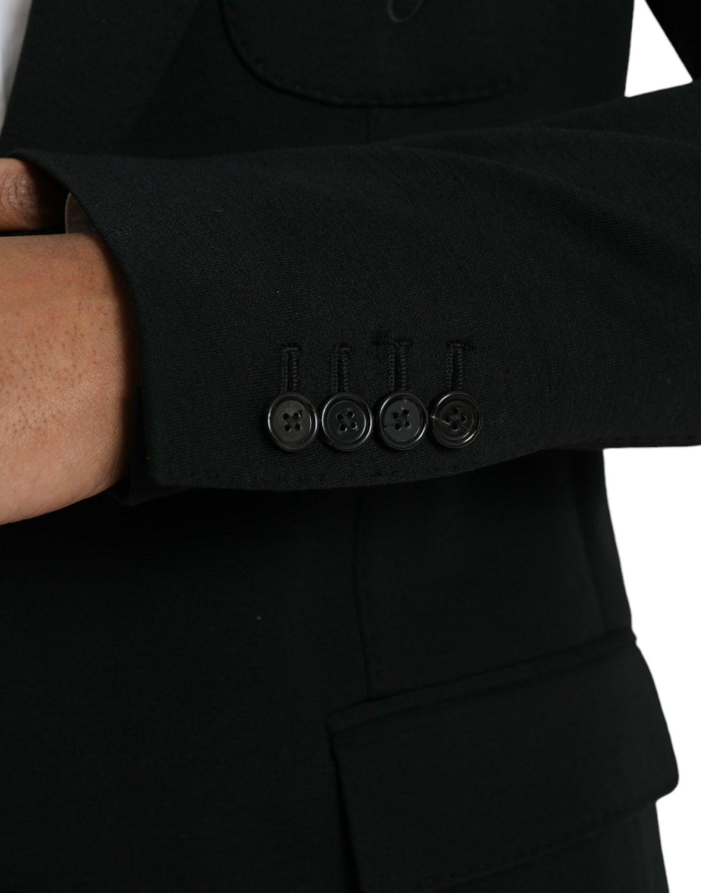 Dolce & Gabbana – Einreihiger Blazer aus schwarzer Wolle