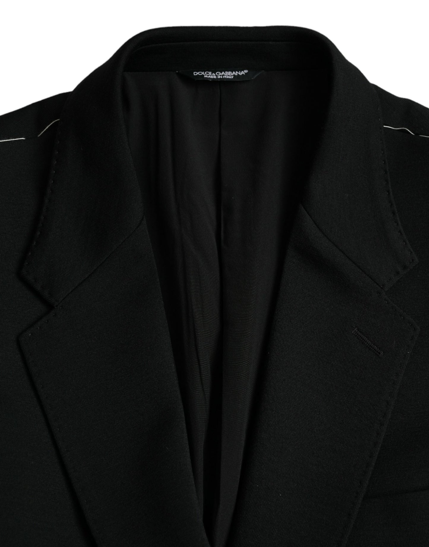 Dolce & Gabbana – Einreihiger Blazer aus schwarzer Wolle