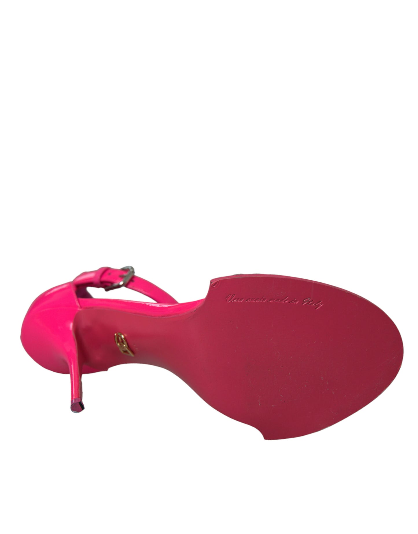 Dolce & Gabbana Rosa Leder Kristall Heels Sandalen Schuhe
