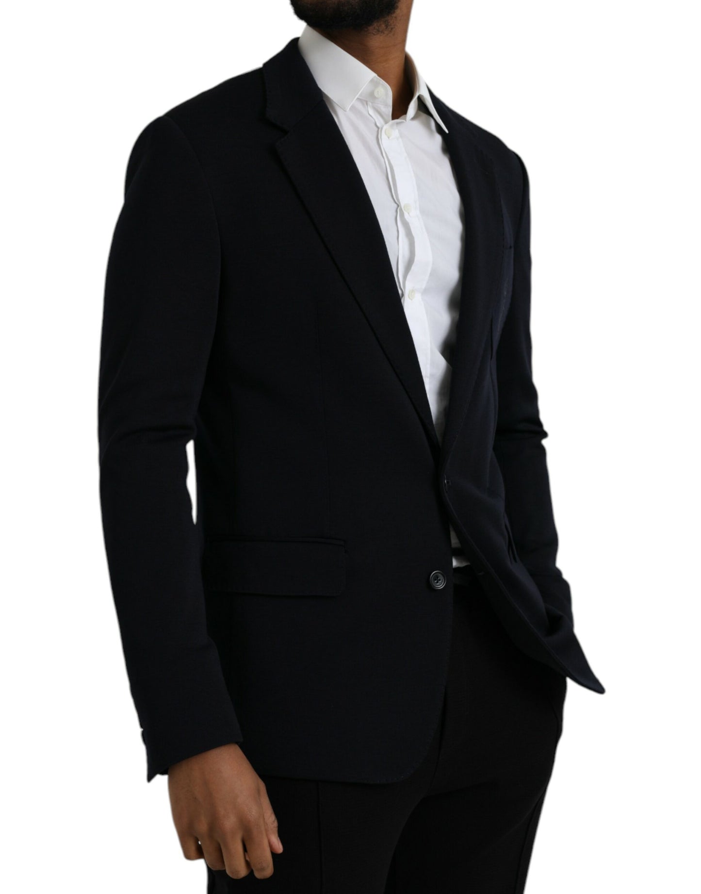 Dolce & Gabbana – Einreihiger Blazer aus schwarzer Wolle