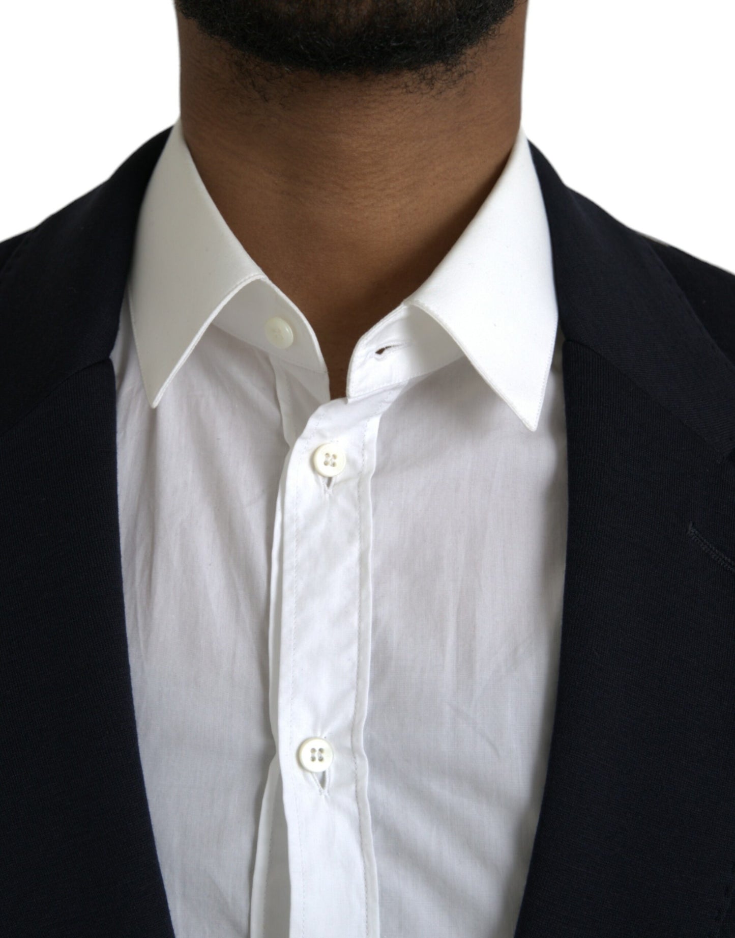 Dolce & Gabbana – Einreihiger Blazer aus schwarzer Wolle