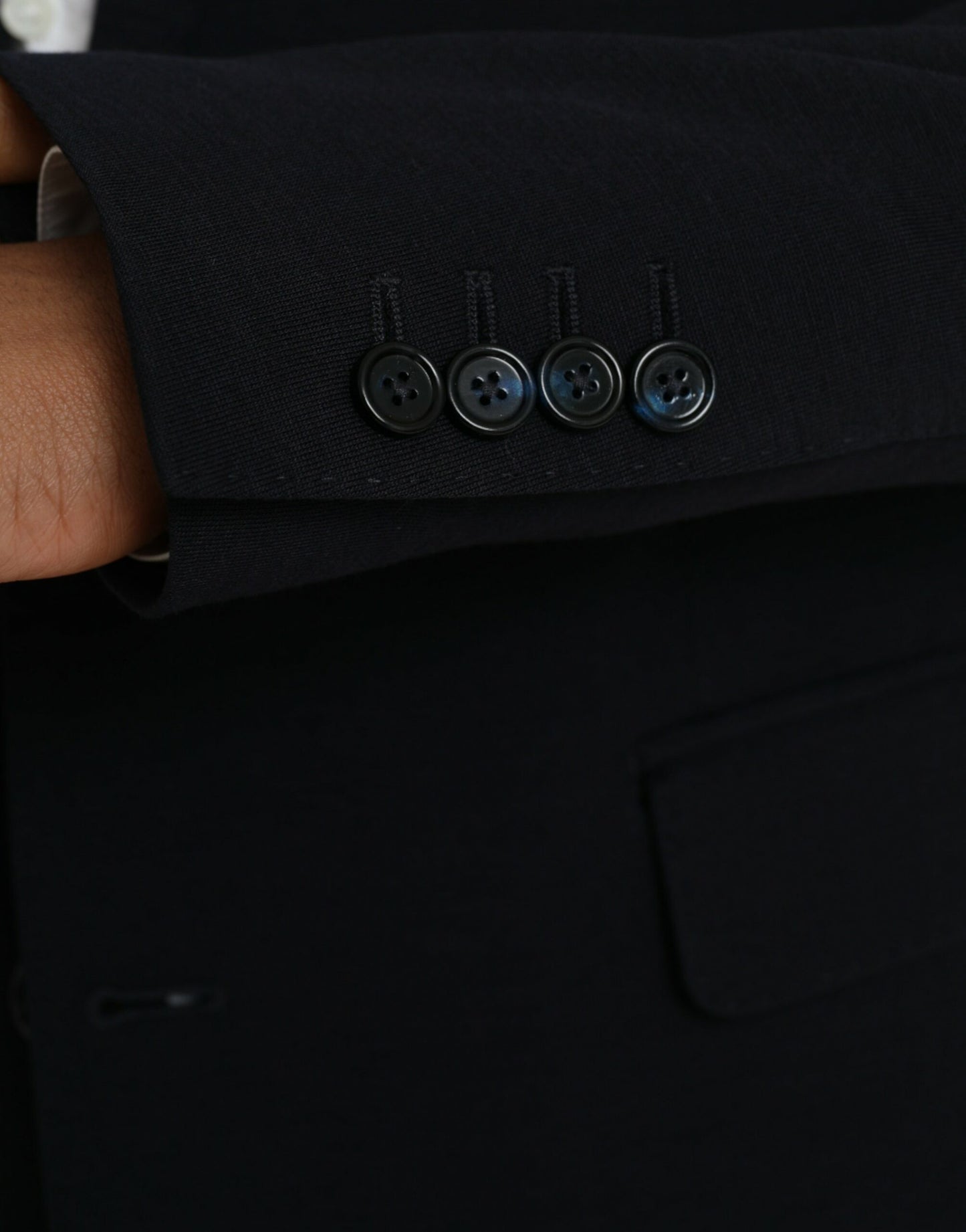 Dolce & Gabbana – Einreihiger Blazer aus schwarzer Wolle