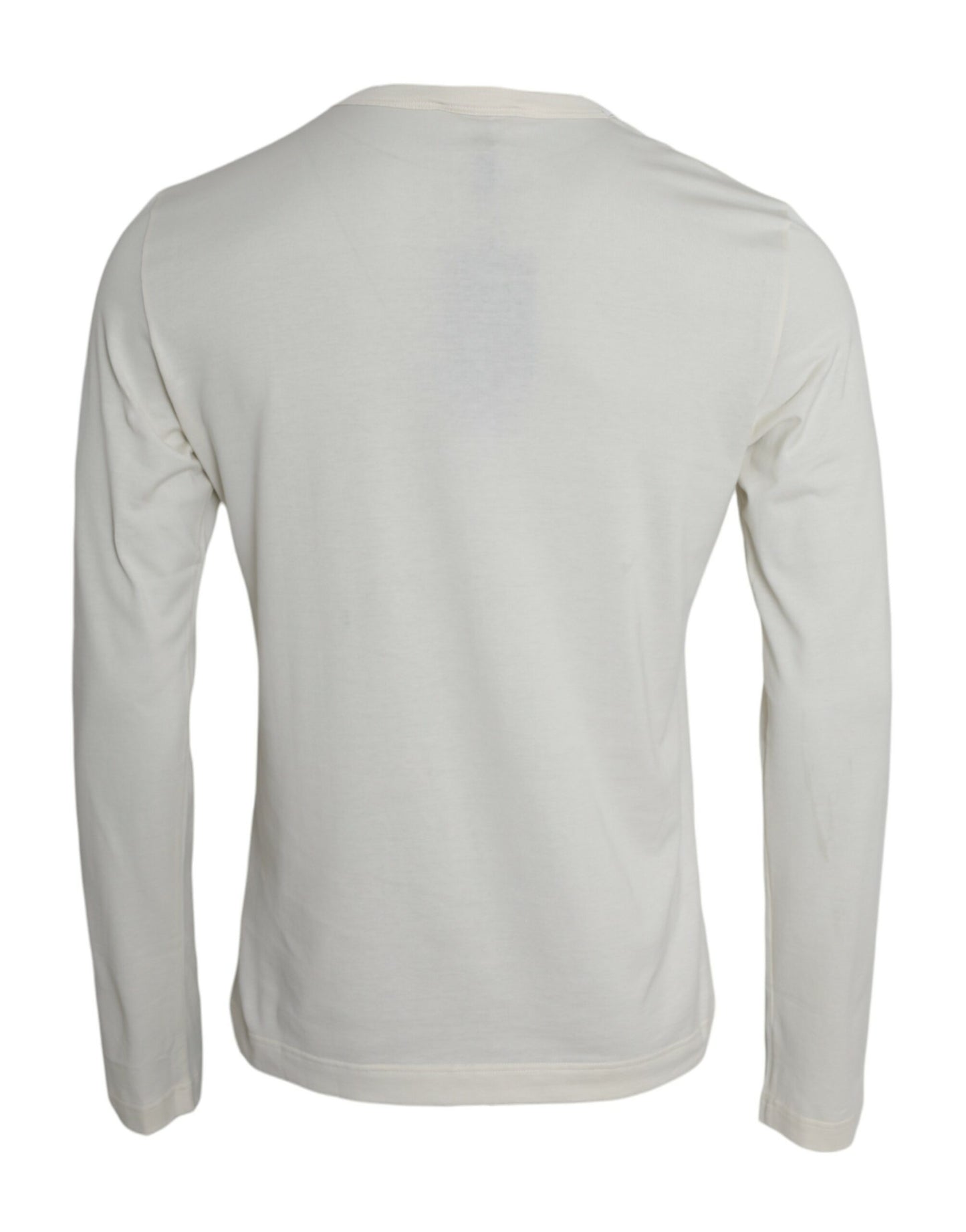 Dolce & Gabbana Pullover aus Baumwolle mit Rundhalsausschnitt in Off-White
