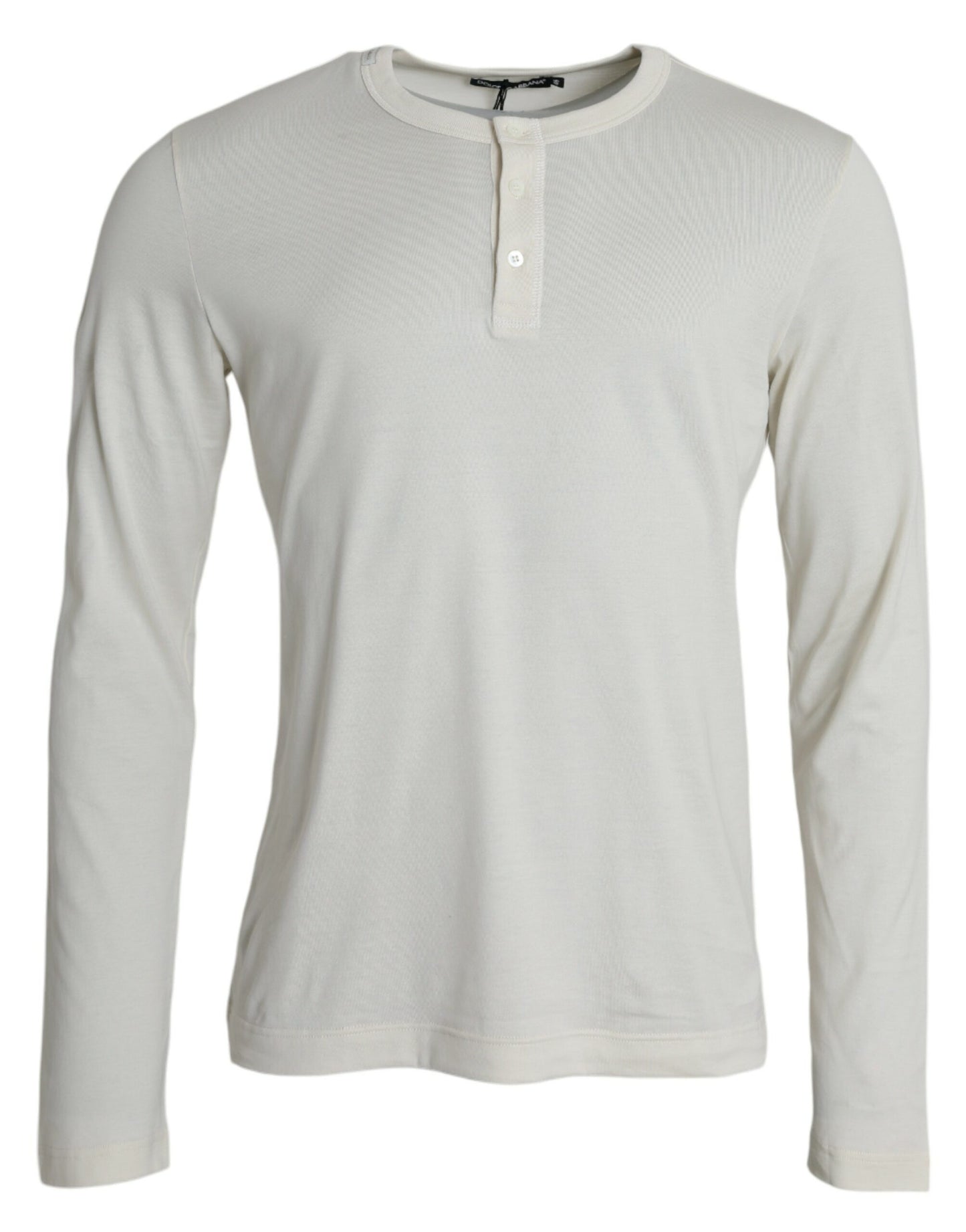 Dolce & Gabbana Pullover aus Baumwolle mit Rundhalsausschnitt in Off-White