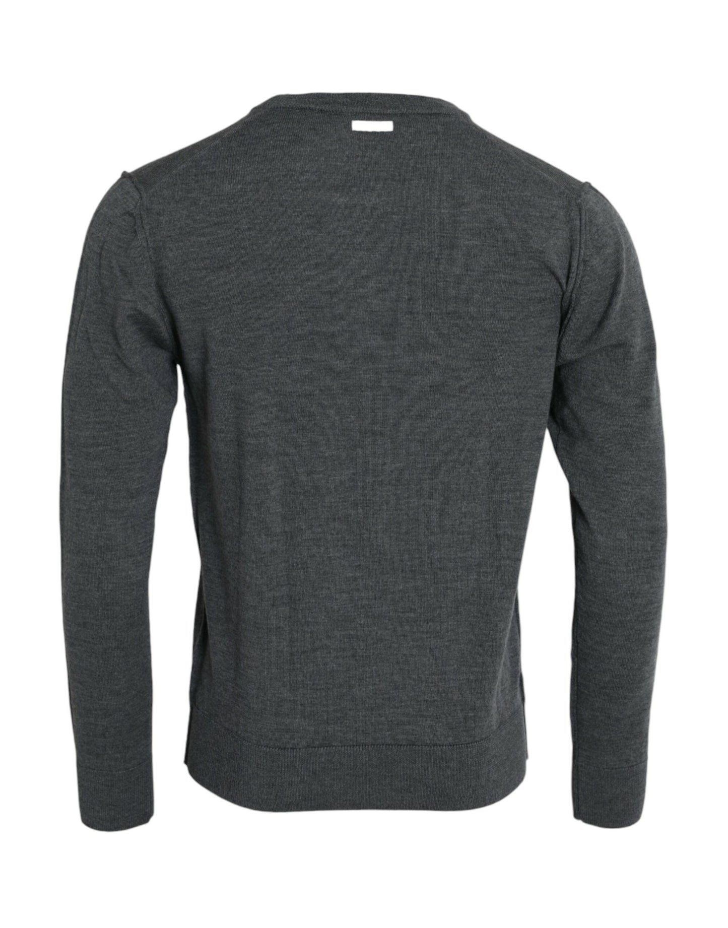 Dolce & Gabbana Pullover aus dunkelgrauer Wolle mit Rundhalsausschnitt