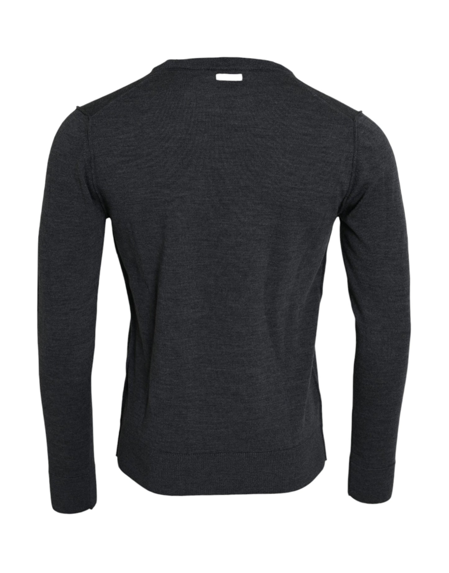 Dolce & Gabbana Pullover aus dunkelgrauer Wolle mit Rundhalsausschnitt