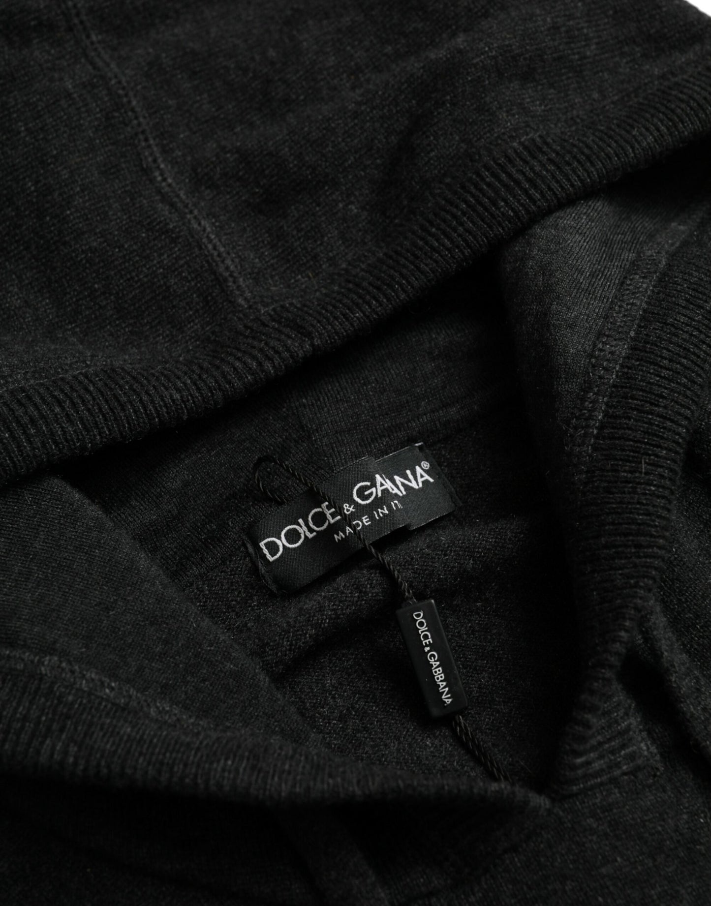 Dolce & Gabbana Dunkelgrauer Kaschmir-Kapuzenpullover