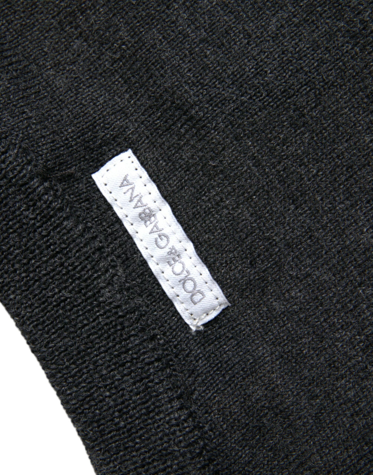 Dolce & Gabbana Pullover aus dunkelgrauer Wolle mit Rundhalsausschnitt