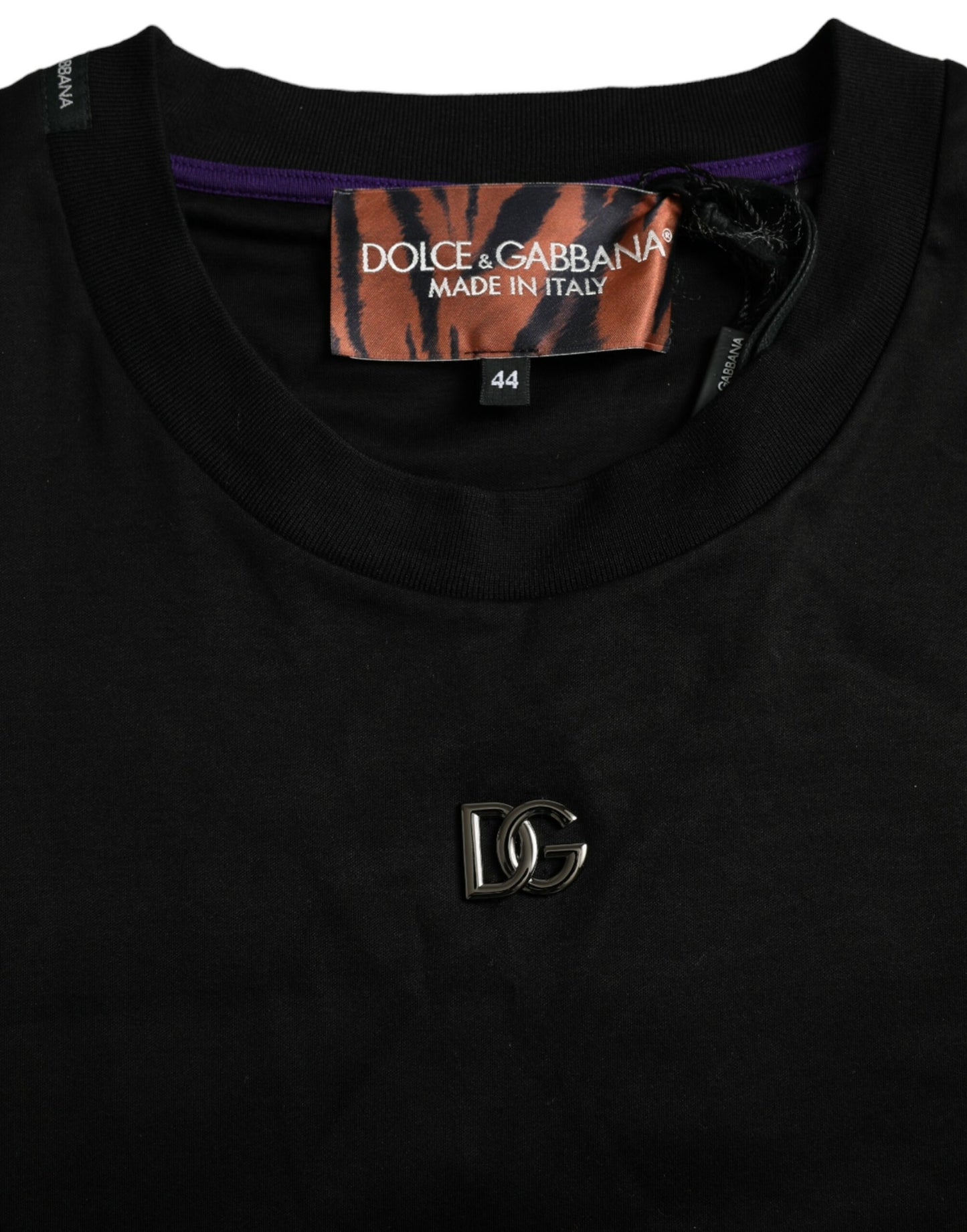Dolce & Gabbana – Kurzärmliges Baumwoll-T-Shirt mit mehrfarbigem Tiger-Print