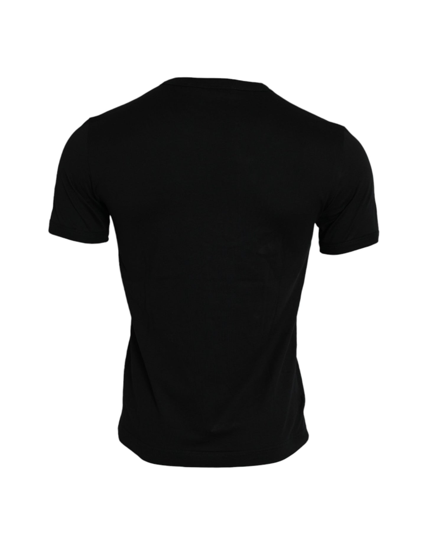 Dolce & Gabbana – Schwarzes T-Shirt aus Baumwolle mit Rundhalsausschnitt #DGFamily