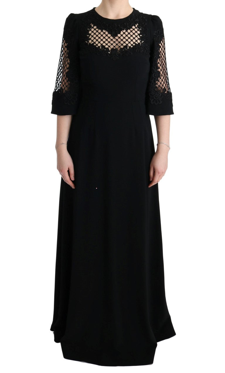 Dolce & Gabbana – Langes Maxi-Etuikleid aus Stretch in Schwarz