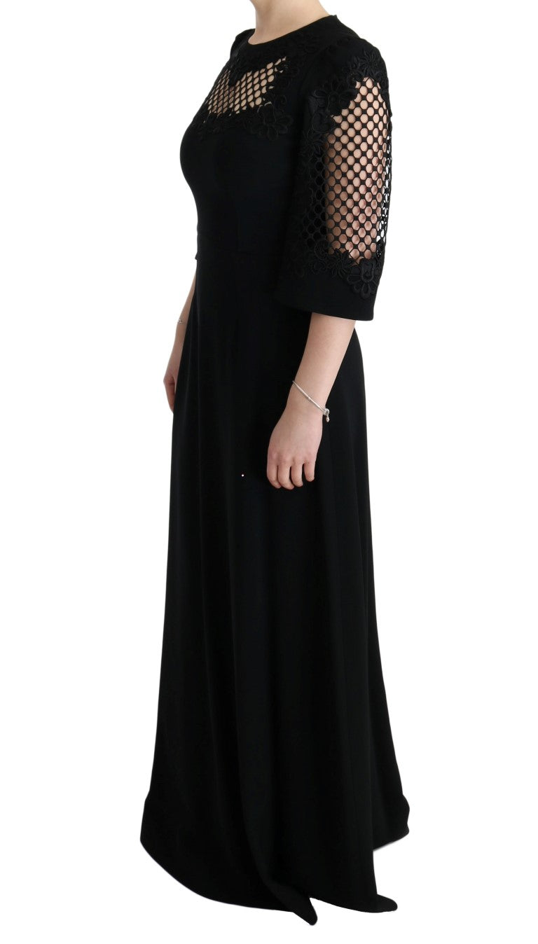 Dolce & Gabbana – Langes Maxi-Etuikleid aus Stretch in Schwarz