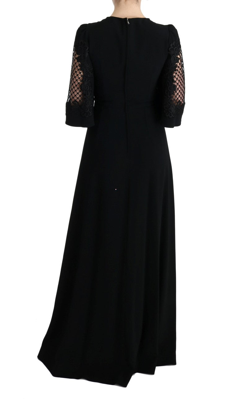 Dolce & Gabbana – Langes Maxi-Etuikleid aus Stretch in Schwarz