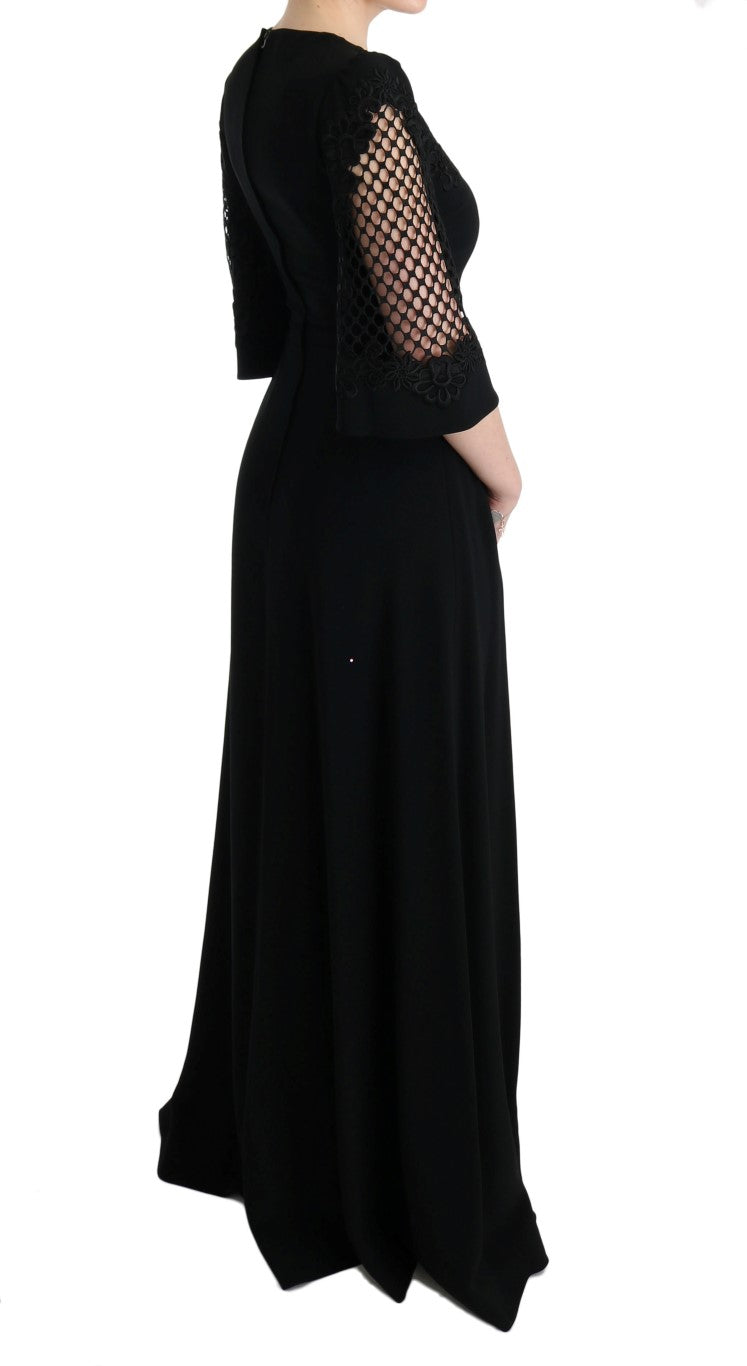 Dolce & Gabbana – Langes Maxi-Etuikleid aus Stretch in Schwarz